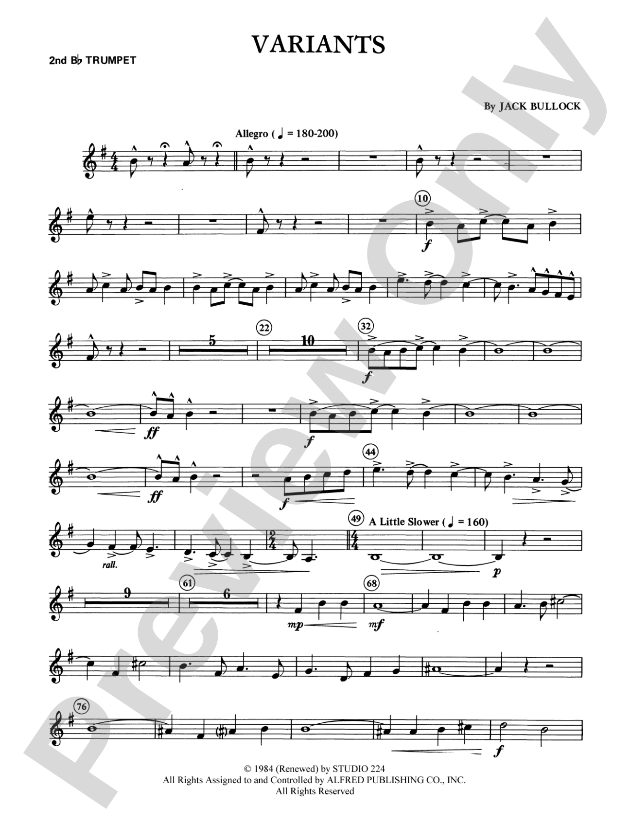 Variants: 2nd B-flat Trumpet