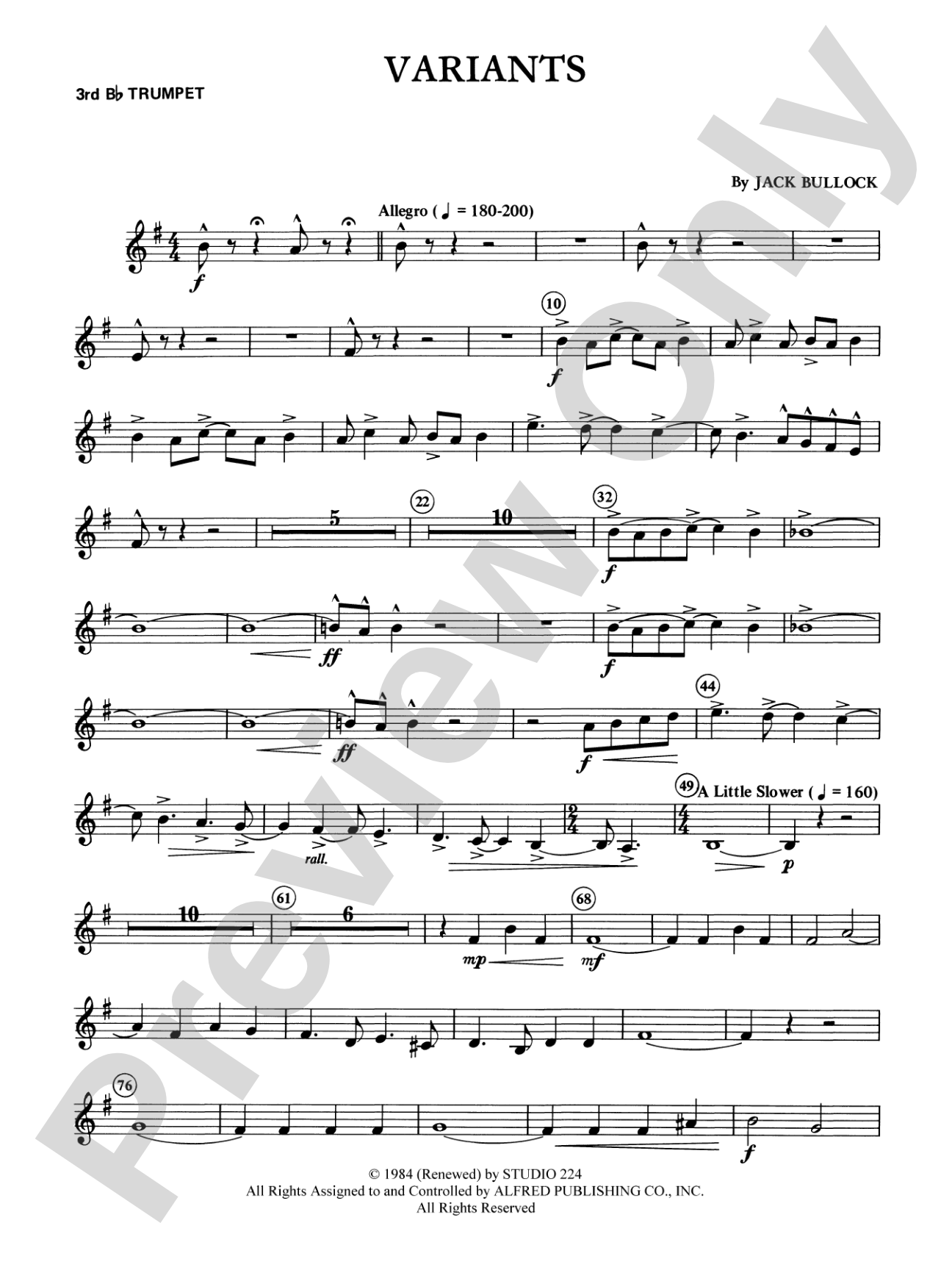 Variants: 3rd B-flat Trumpet