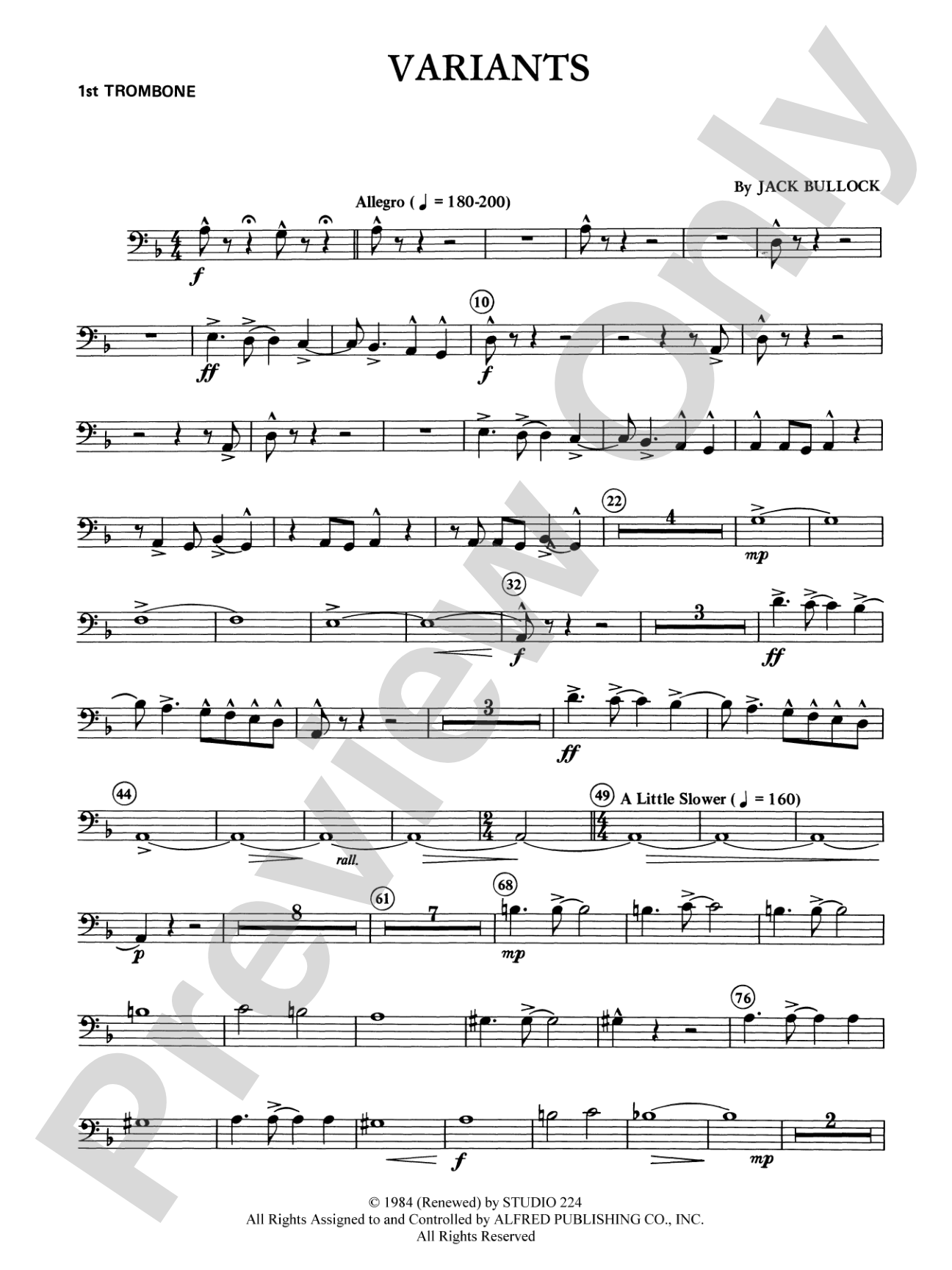 Variants: 1st Trombone