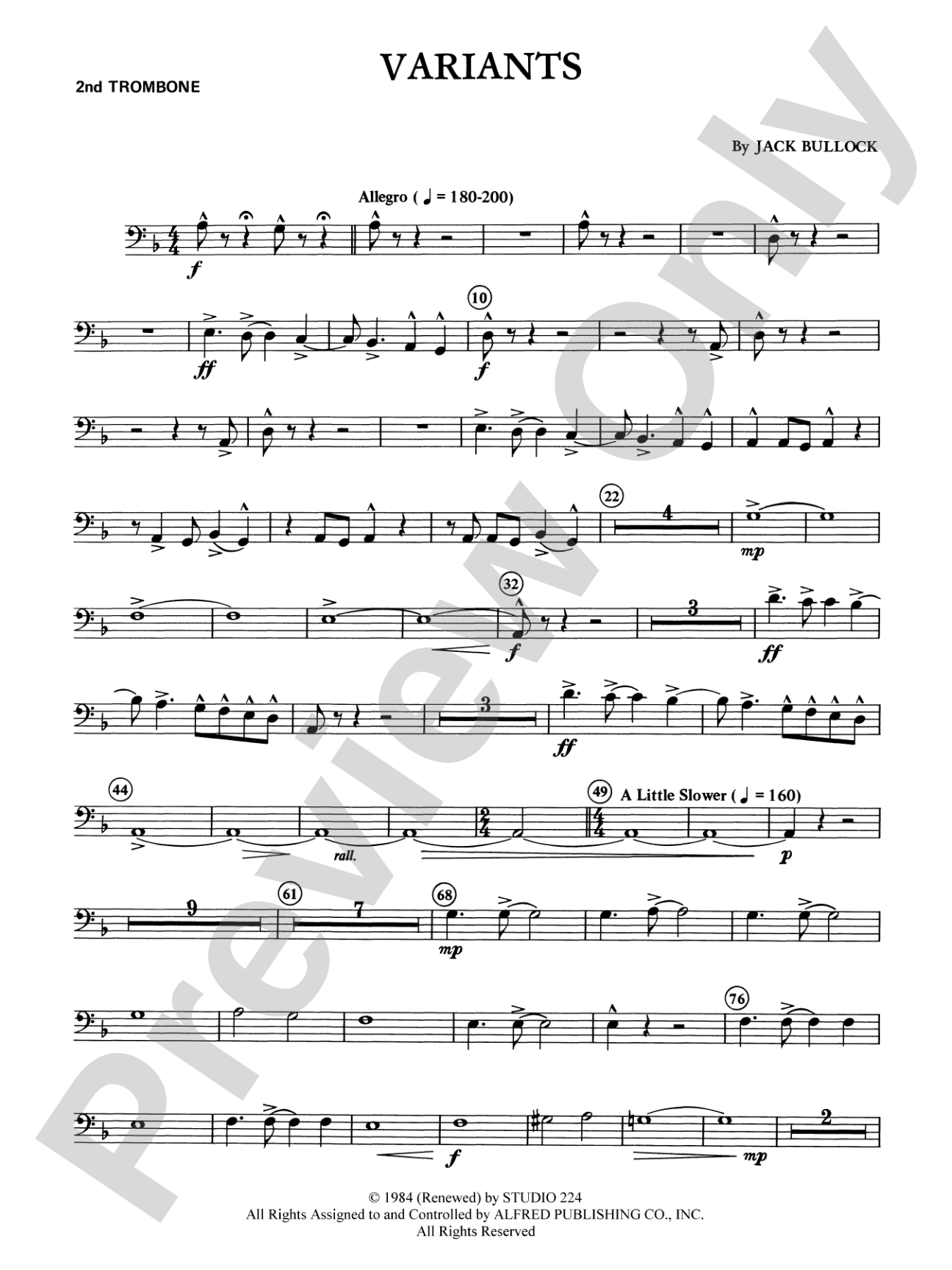 Variants: 2nd Trombone