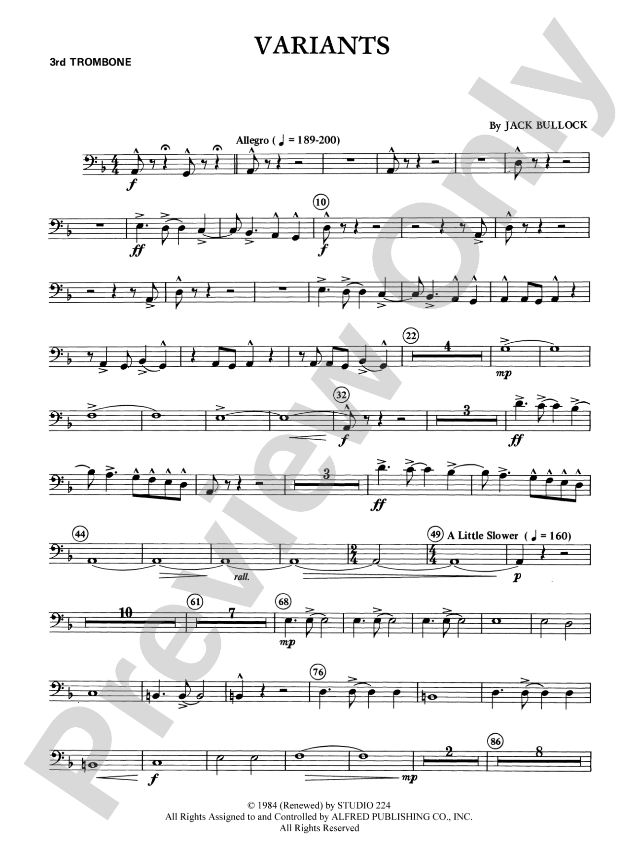 Variants: 3rd Trombone