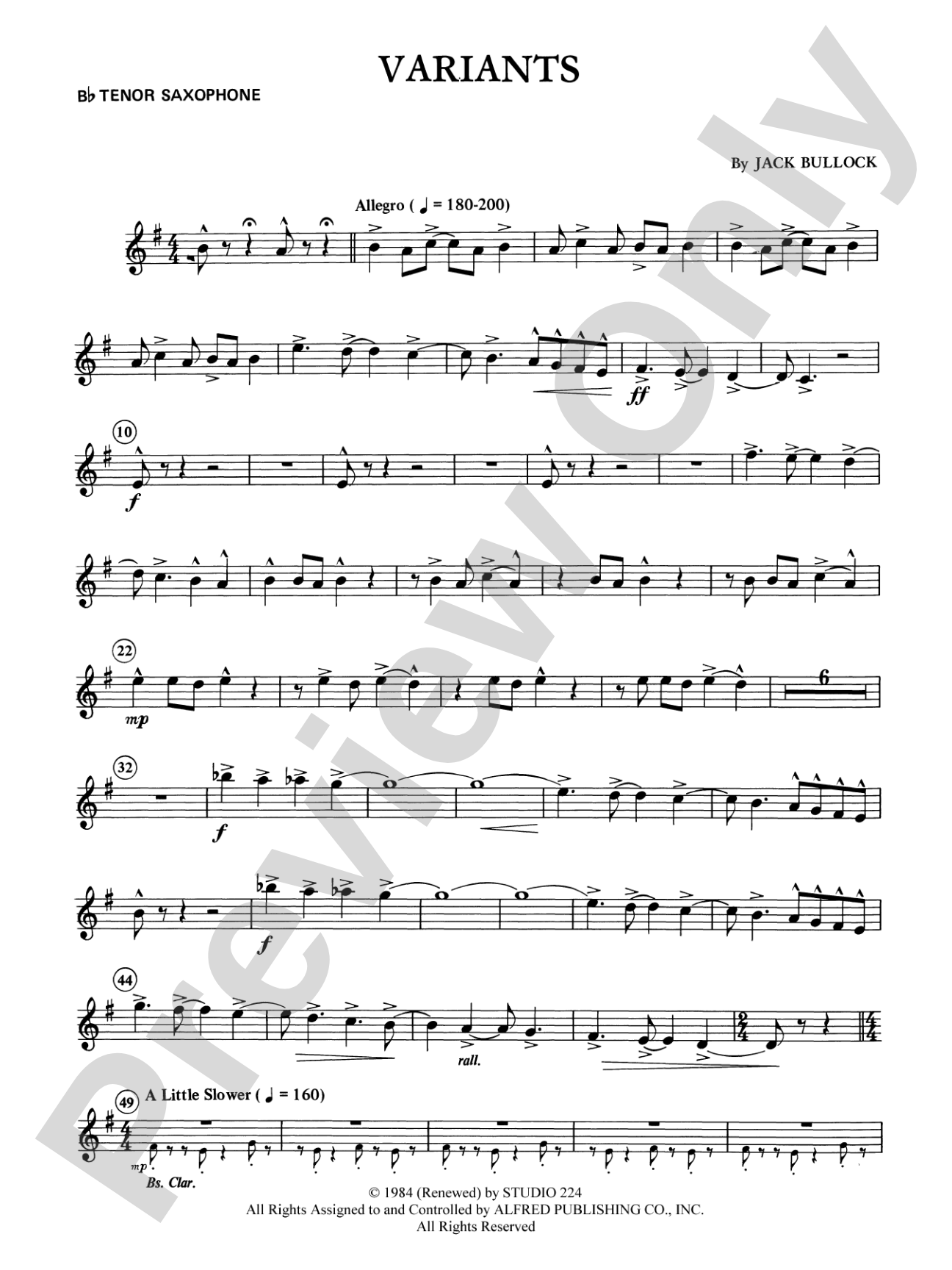 Variants: B-flat Tenor Saxophone