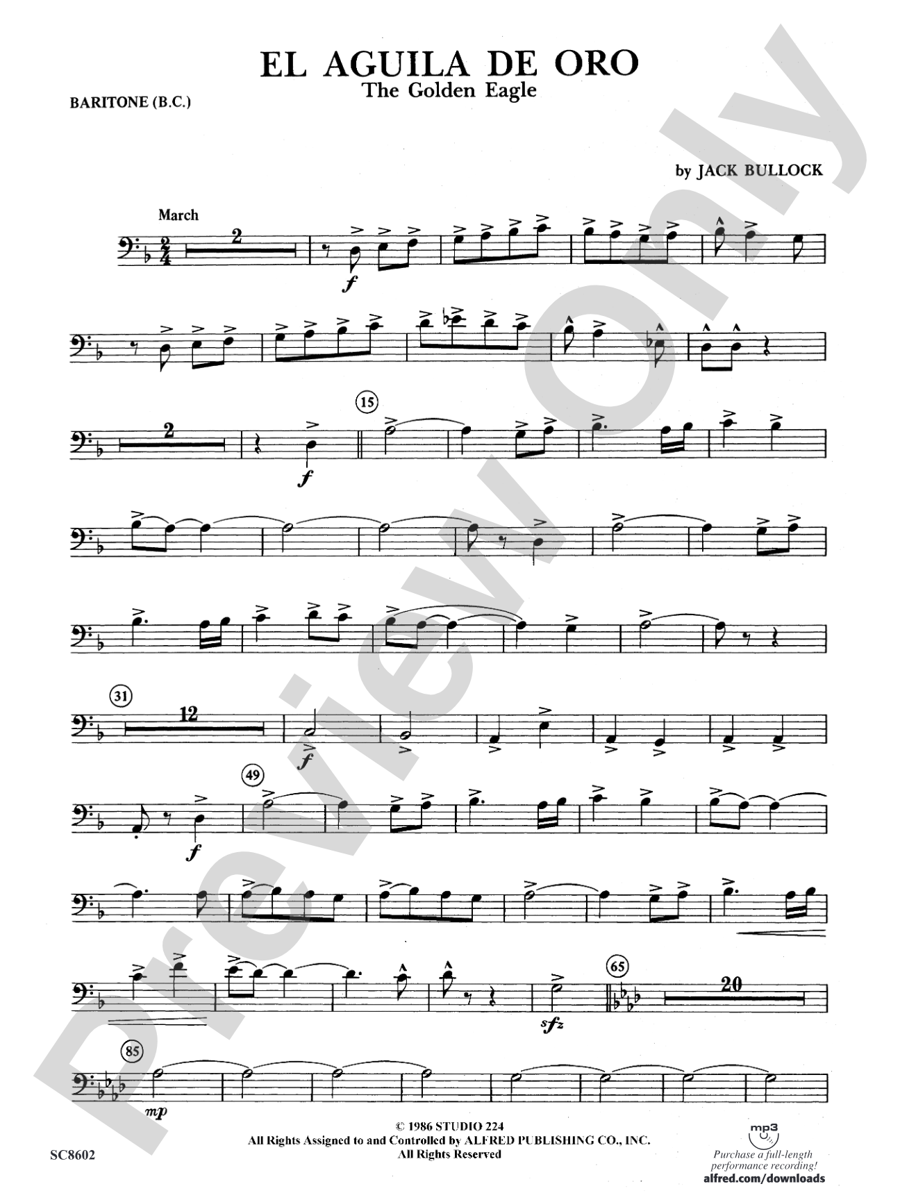 El Aguila de Oro: Baritone B.C.