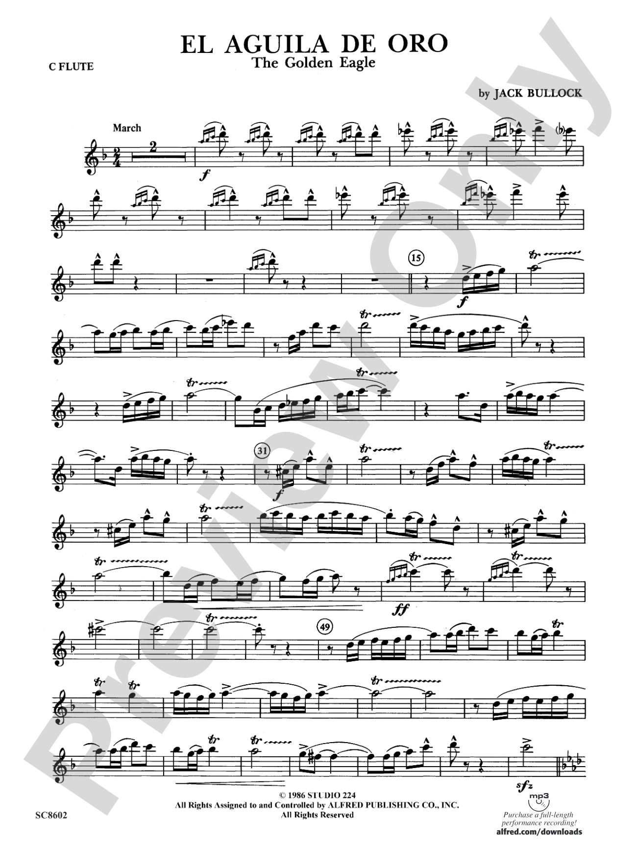 El Aguila de Oro: Flute