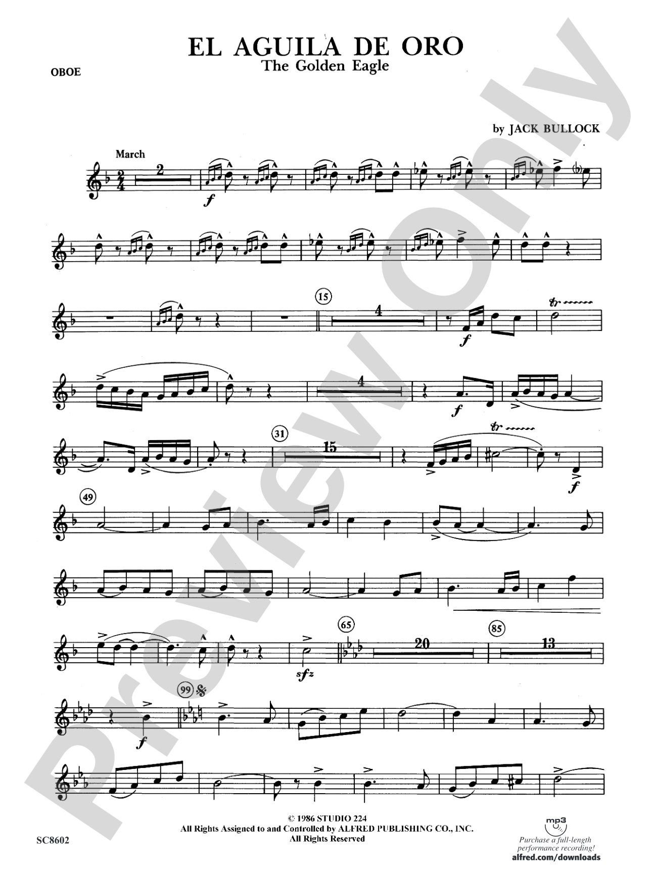 El Aguila de Oro: Oboe