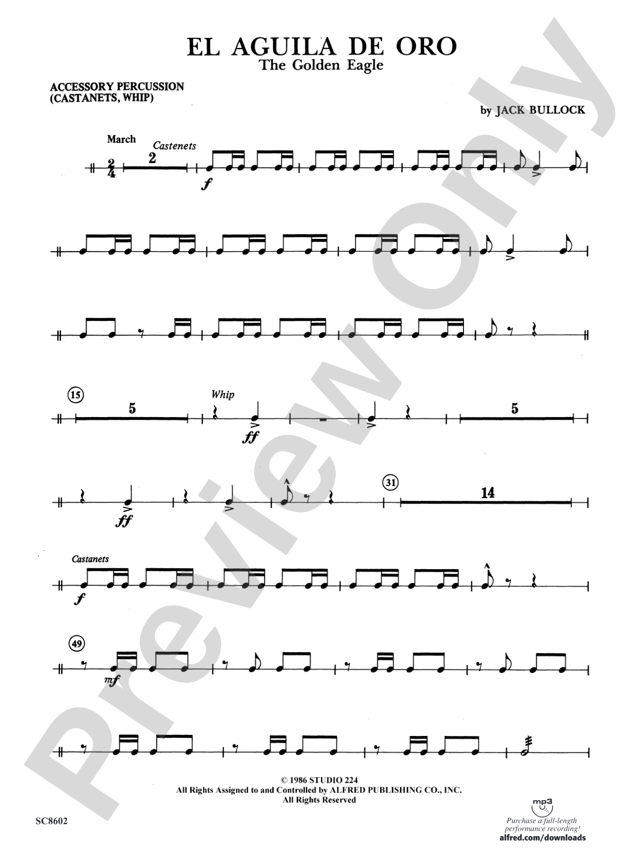 El Aguila de Oro: 2nd Percussion