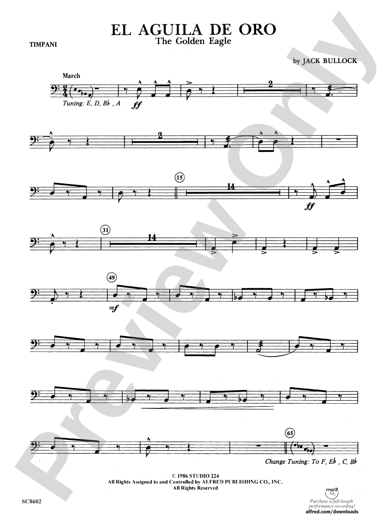 El Aguila de Oro: Timpani