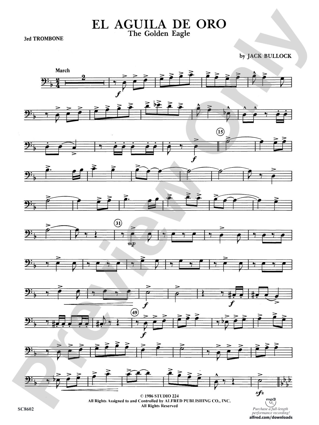 El Aguila de Oro: 3rd Trombone
