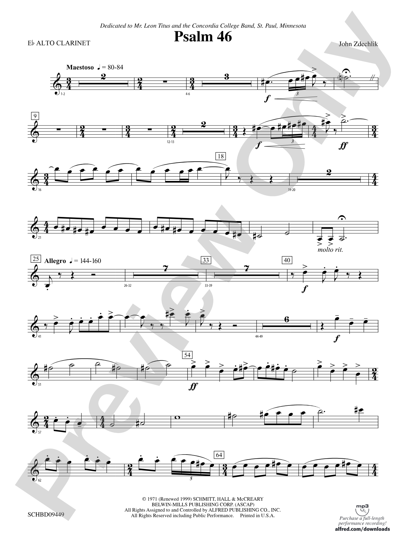 Psalm 46: E-flat Alto Clarinet