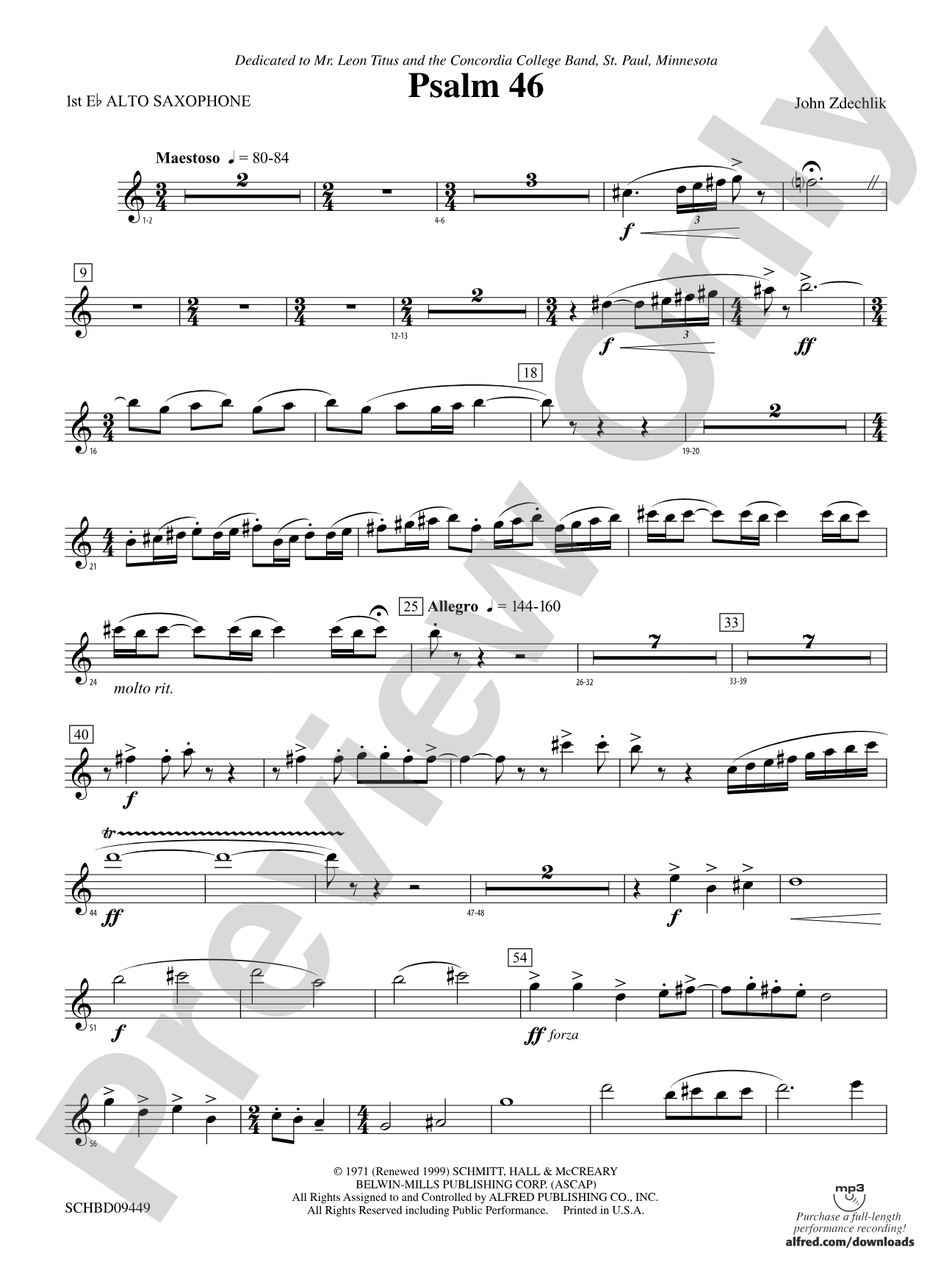 Psalm 46: E-flat Alto Saxophone