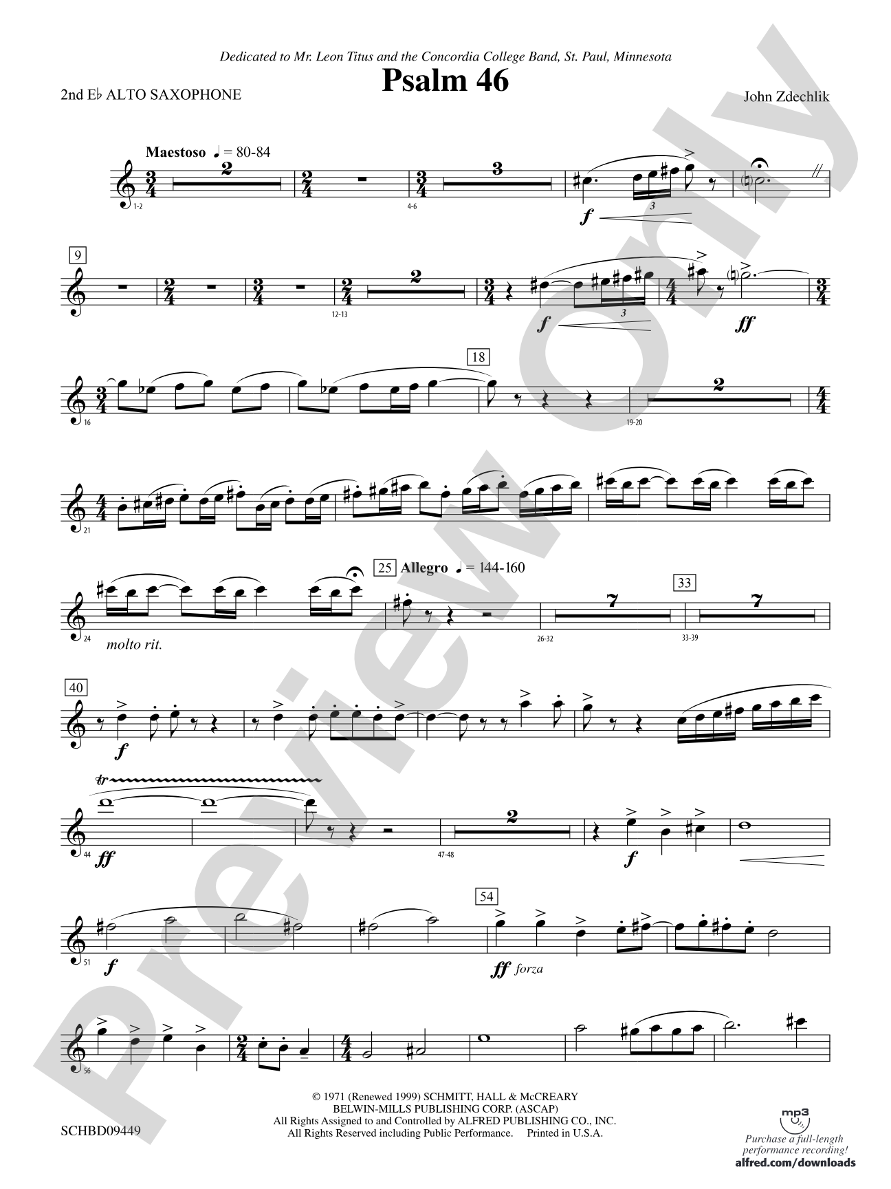 Psalm 46: 2nd E-flat Alto Saxophone