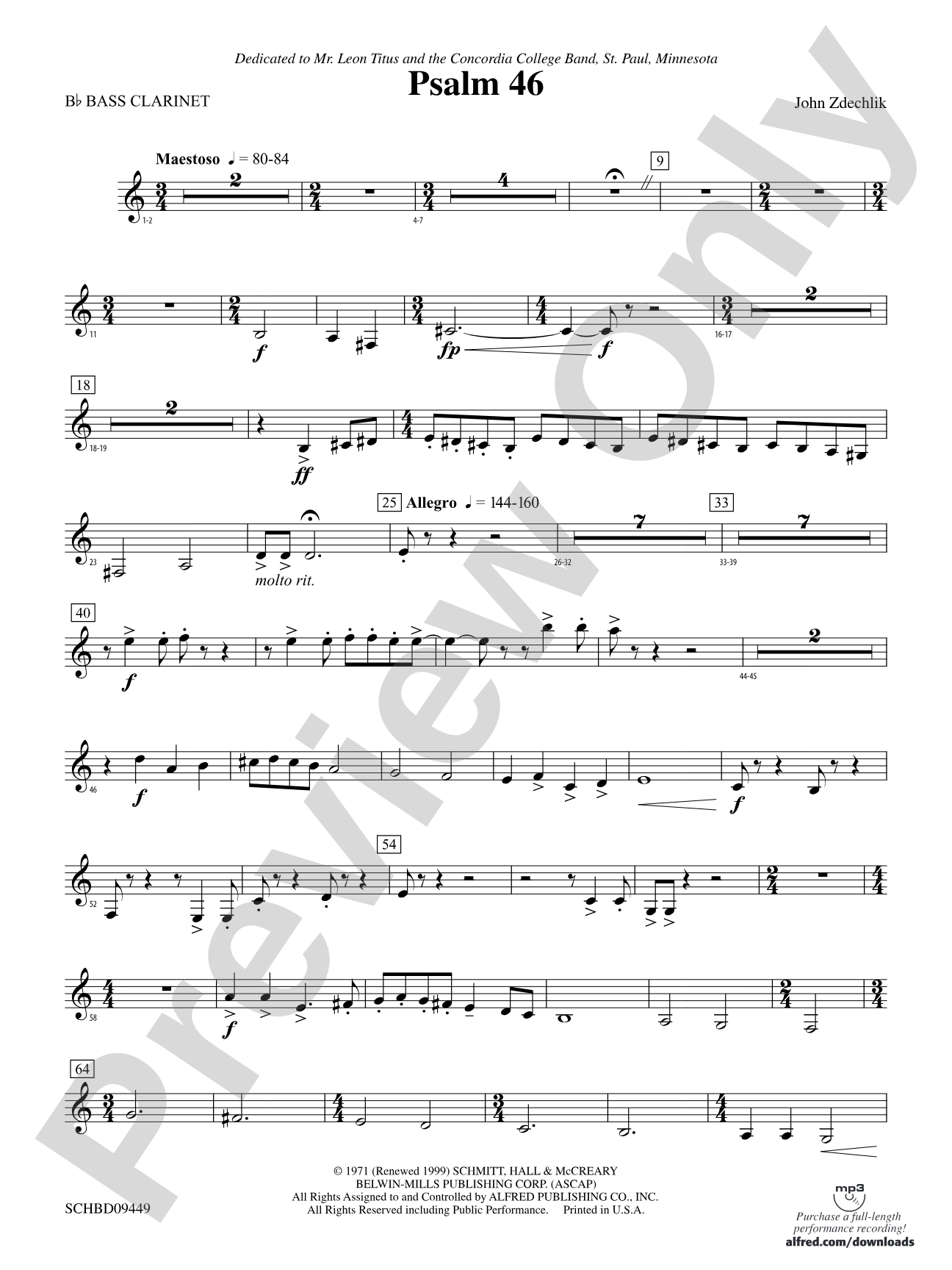 Psalm 46: B-flat Bass Clarinet