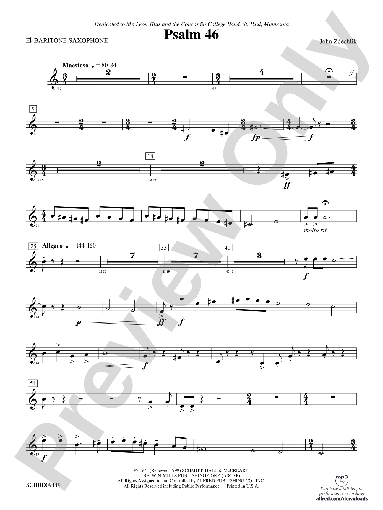 Psalm 46: E-flat Baritone Saxophone