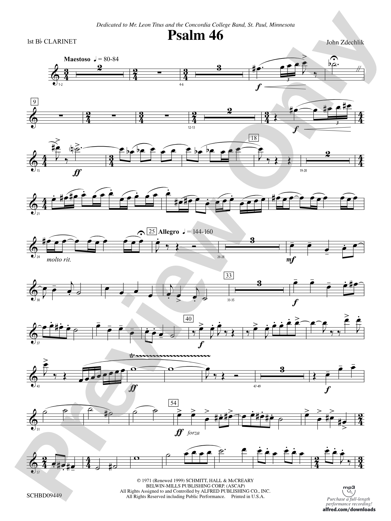 Psalm 46: 1st B-flat Clarinet