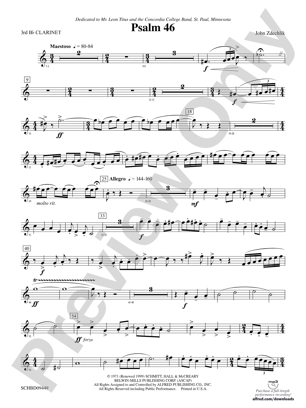 Psalm 46: 3rd B-flat Clarinet