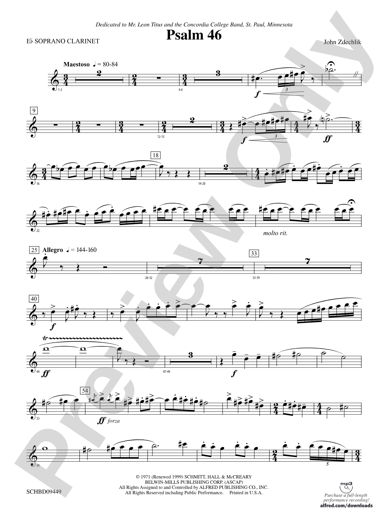 Psalm 46: E-flat Soprano Clarinet
