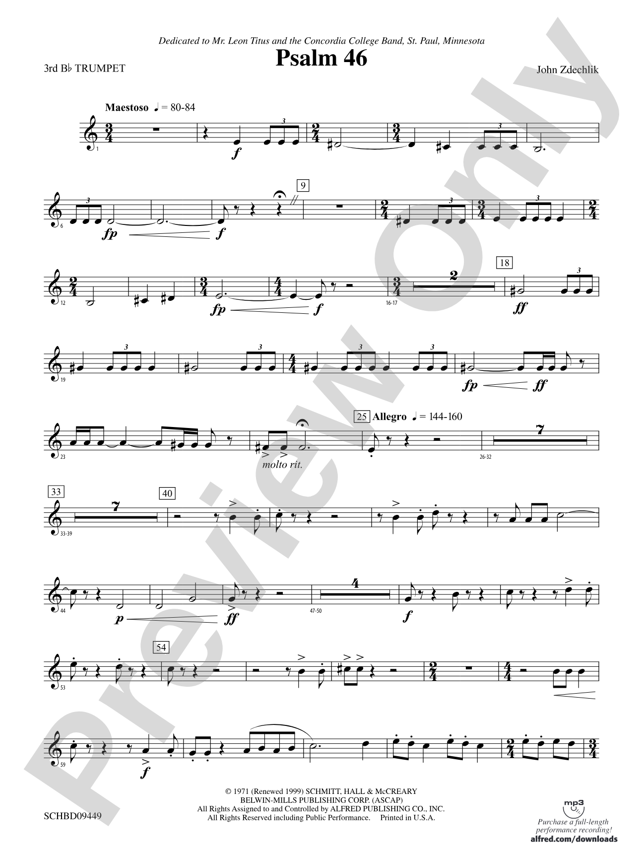 Psalm 46: 3rd B-flat Trumpet