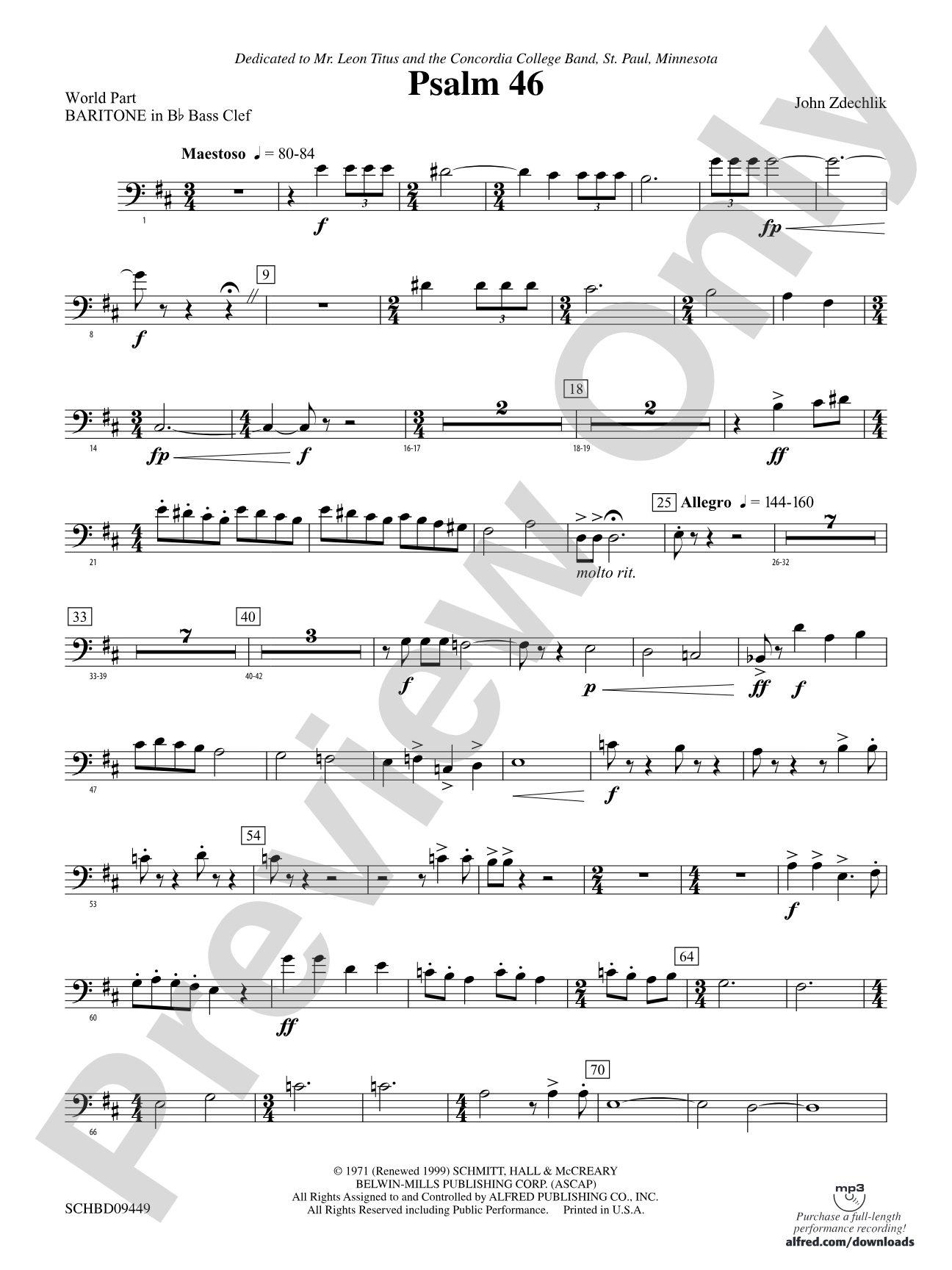 Psalm 46: (wp) B-flat Baritone B.C.