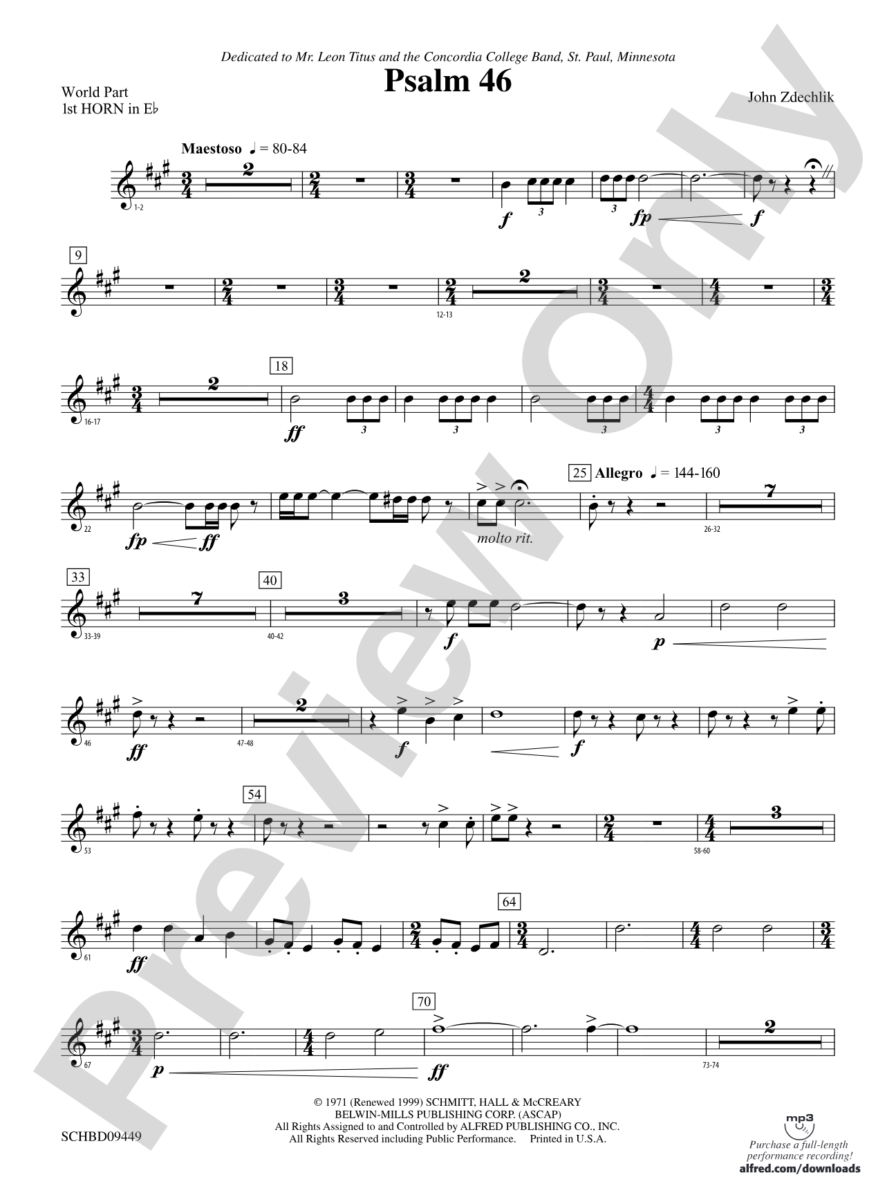 Psalm 46: (wp) 1st Horn in E-flat