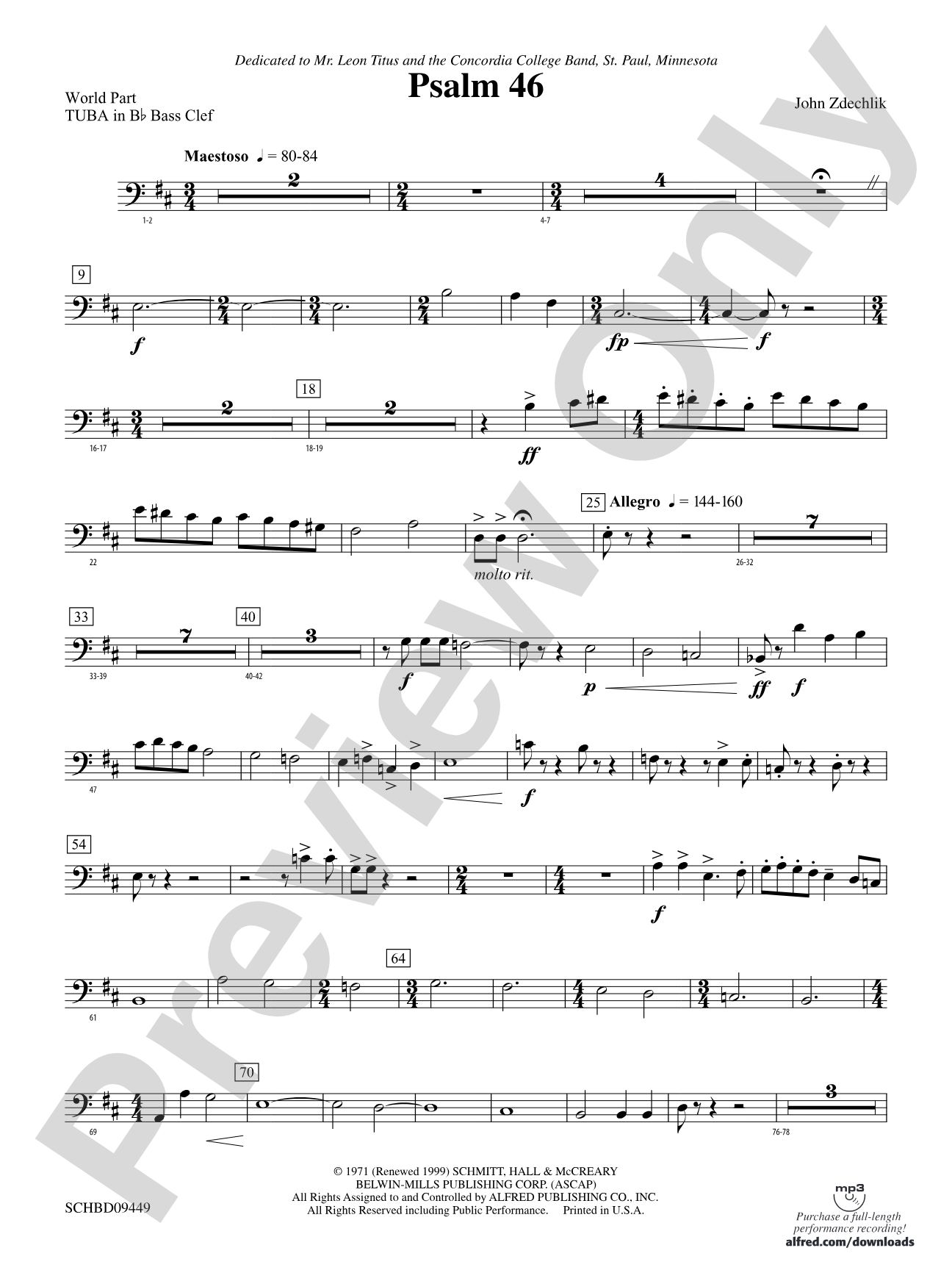 Psalm 46: (wp) B-flat Tuba B.C.