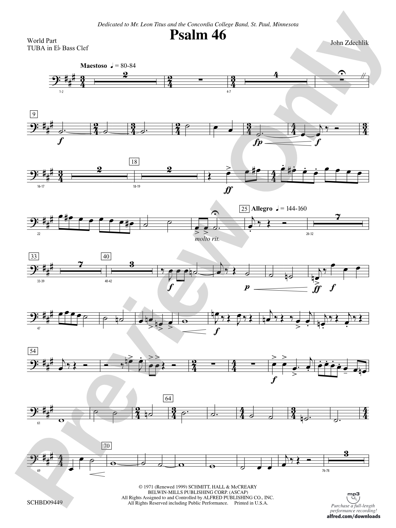 Psalm 46: (wp) E-flat Tuba B.C.