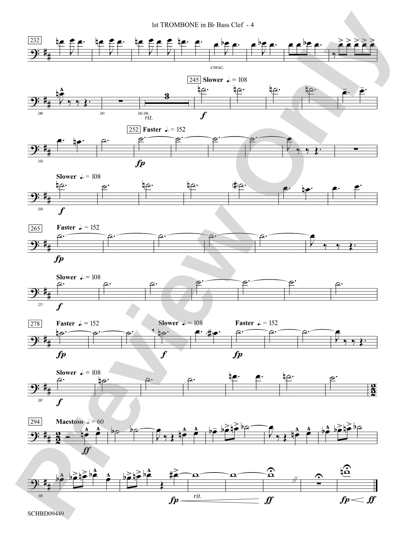 Psalm 46: (wp) 1st B-flat Trombone B.C.