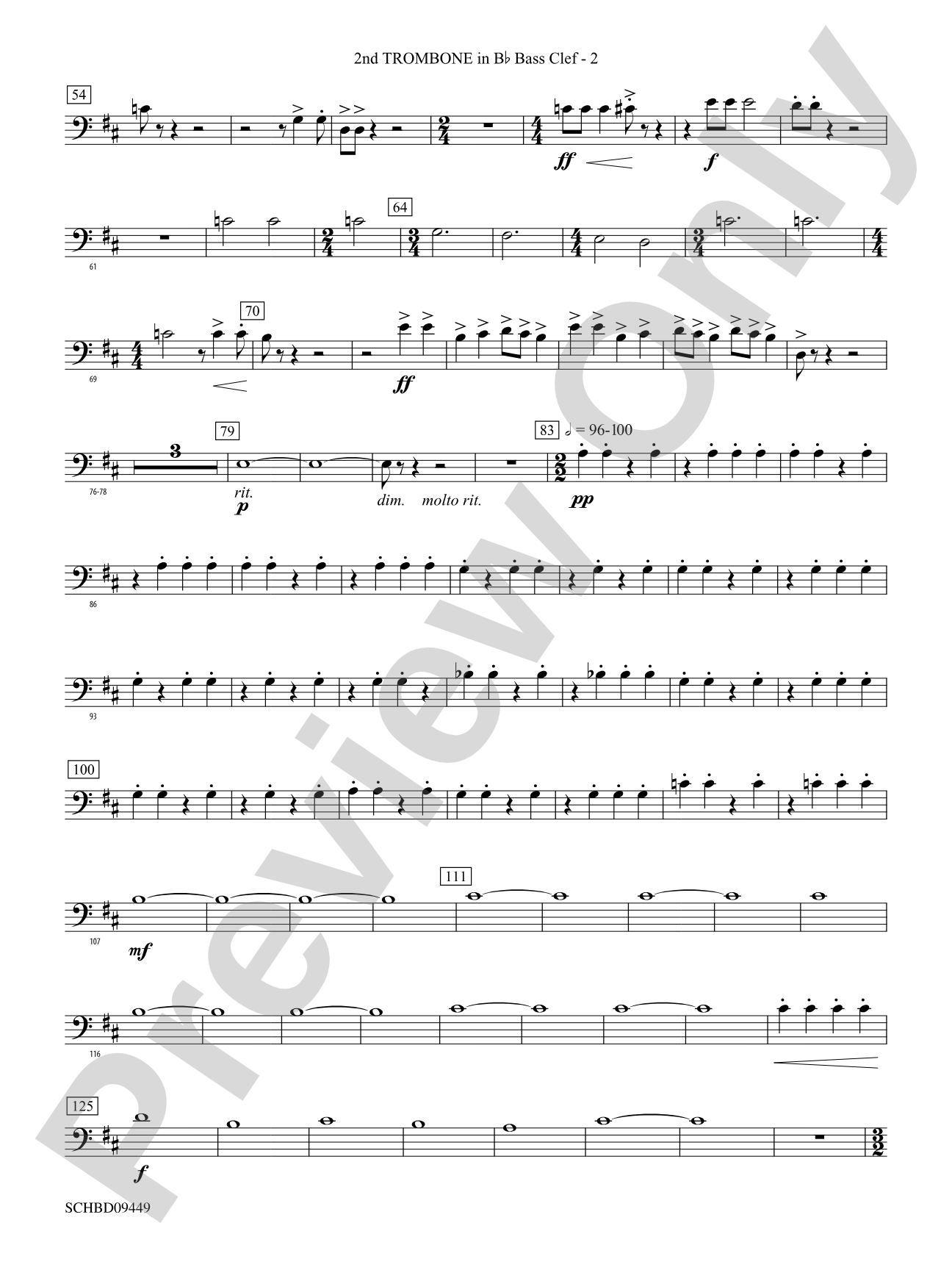 Psalm 46: (wp) 2nd B-flat Trombone B.C.