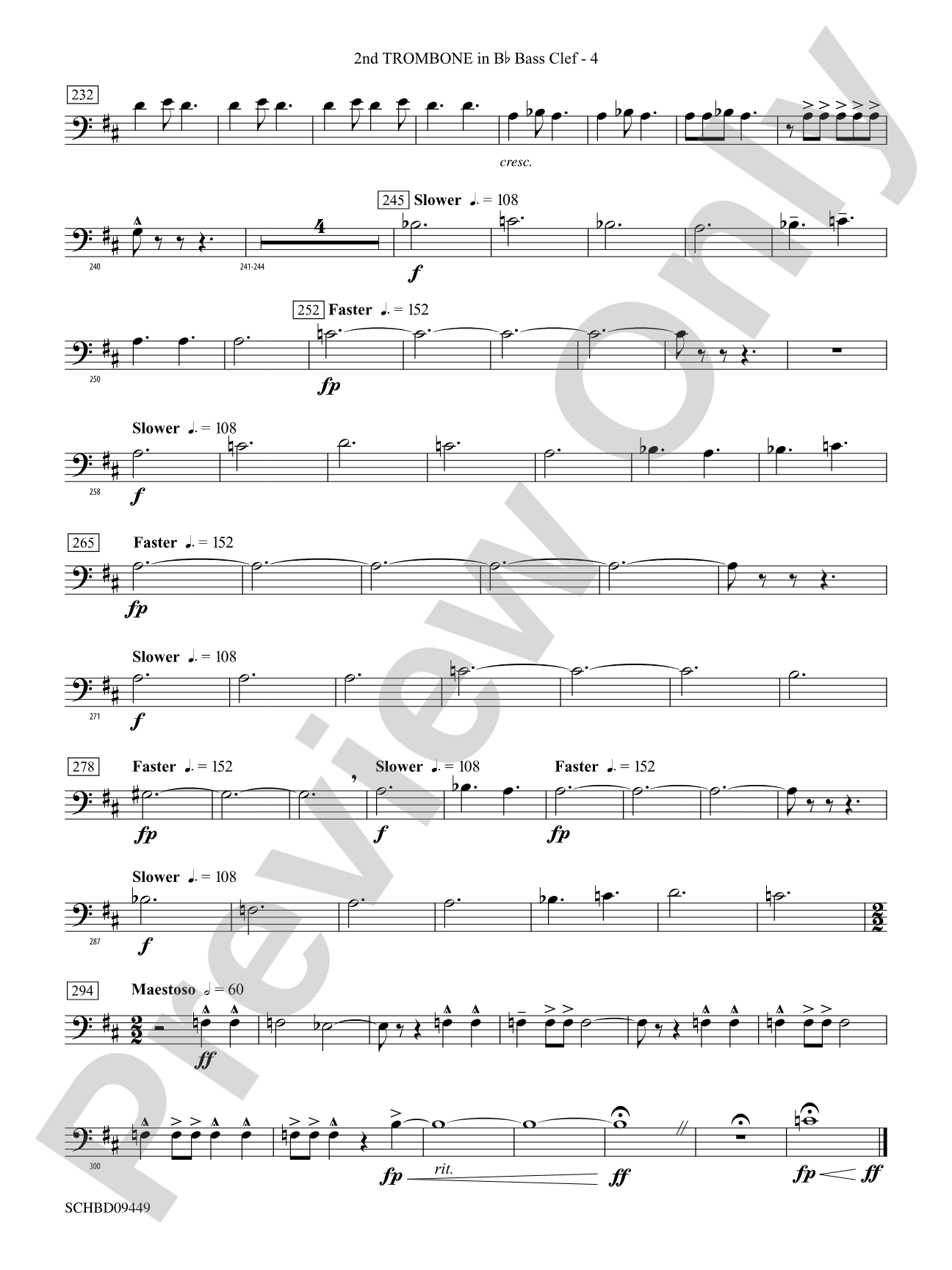 Psalm 46: (wp) 2nd B-flat Trombone B.C.