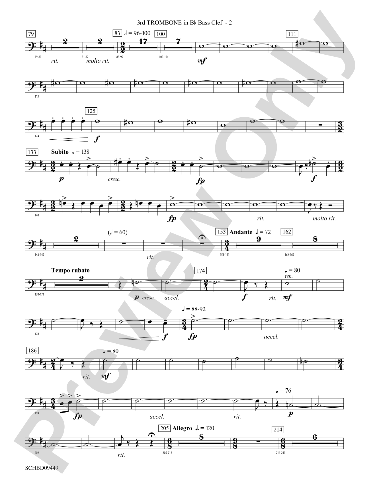 Psalm 46: (wp) 3rd B-flat Trombone B.C.