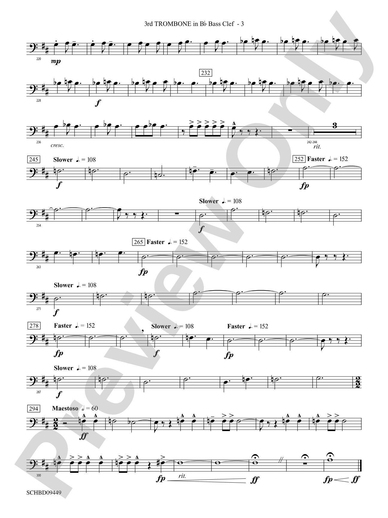 Psalm 46: (wp) 3rd B-flat Trombone B.C.