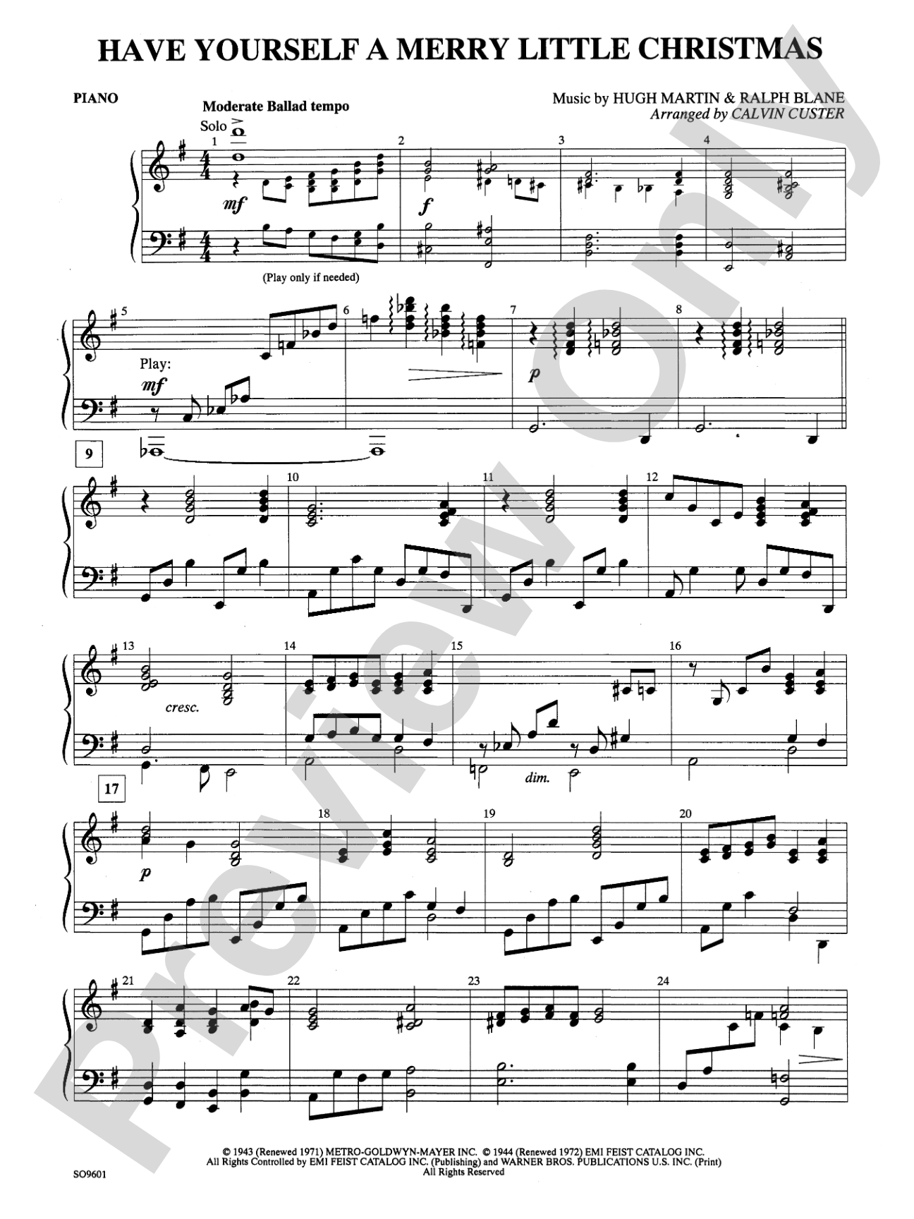 Have Yourself a Merry Little Christmas: Piano Accompaniment