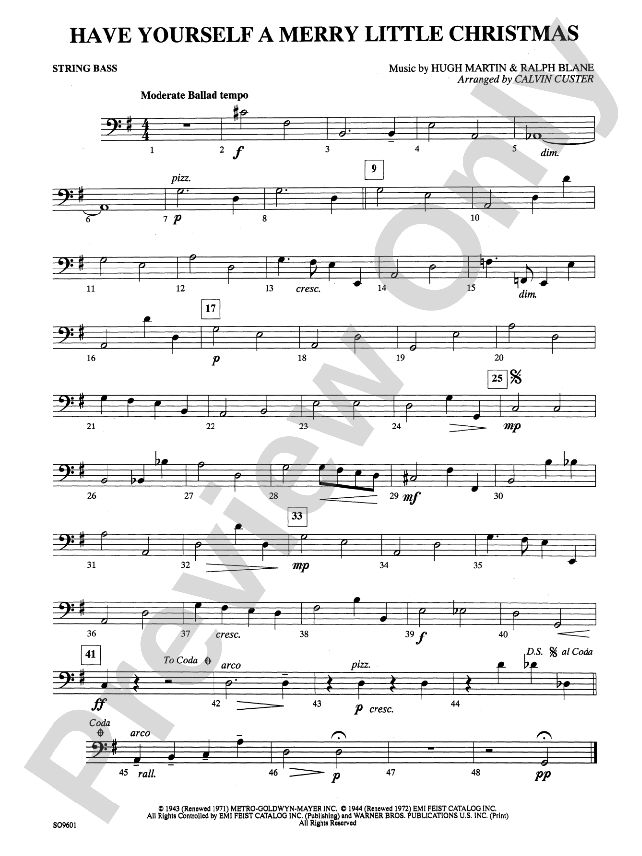 Have Yourself a Merry Little Christmas: String Bass