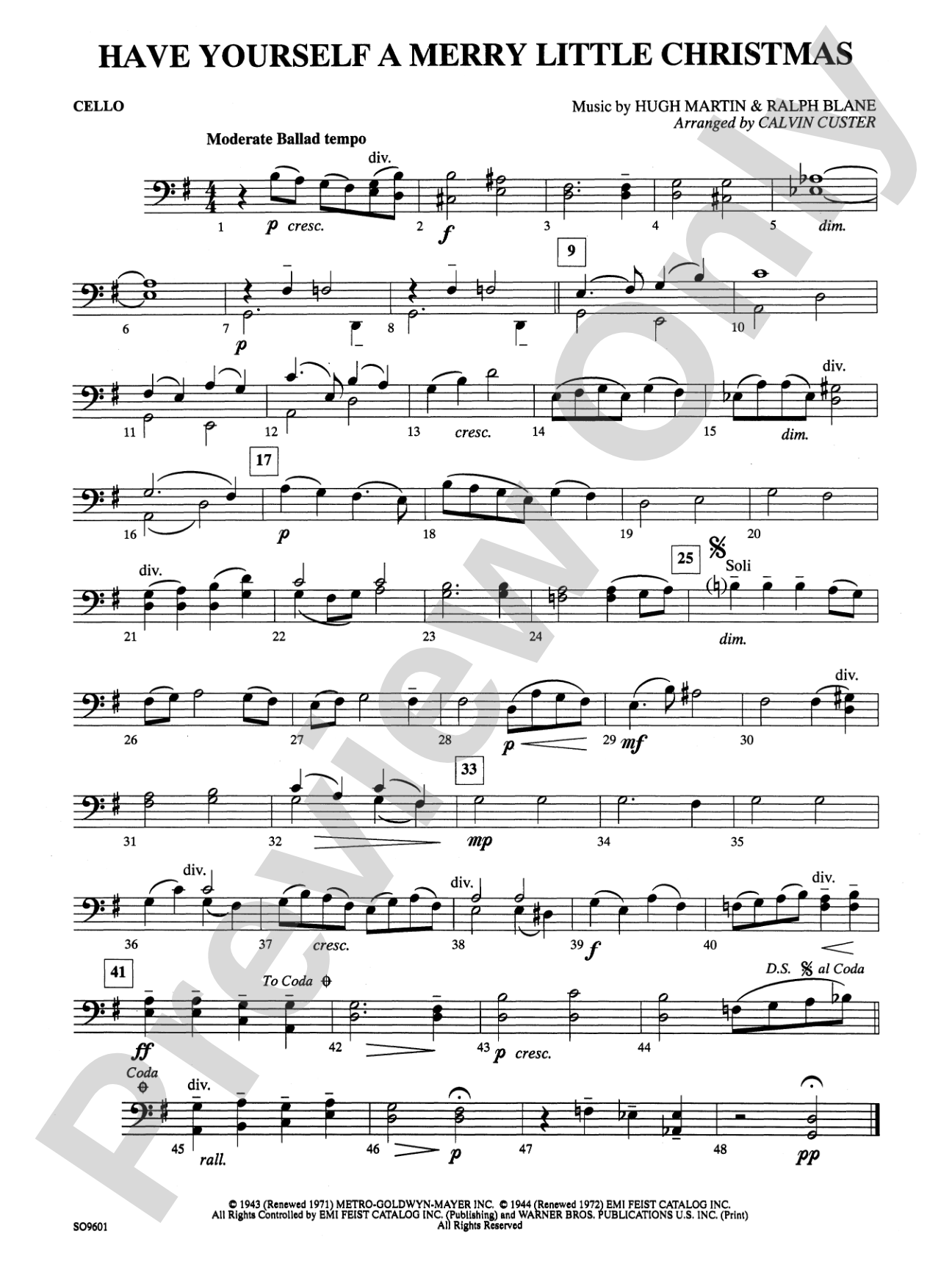 Have Yourself a Merry Little Christmas: Cello