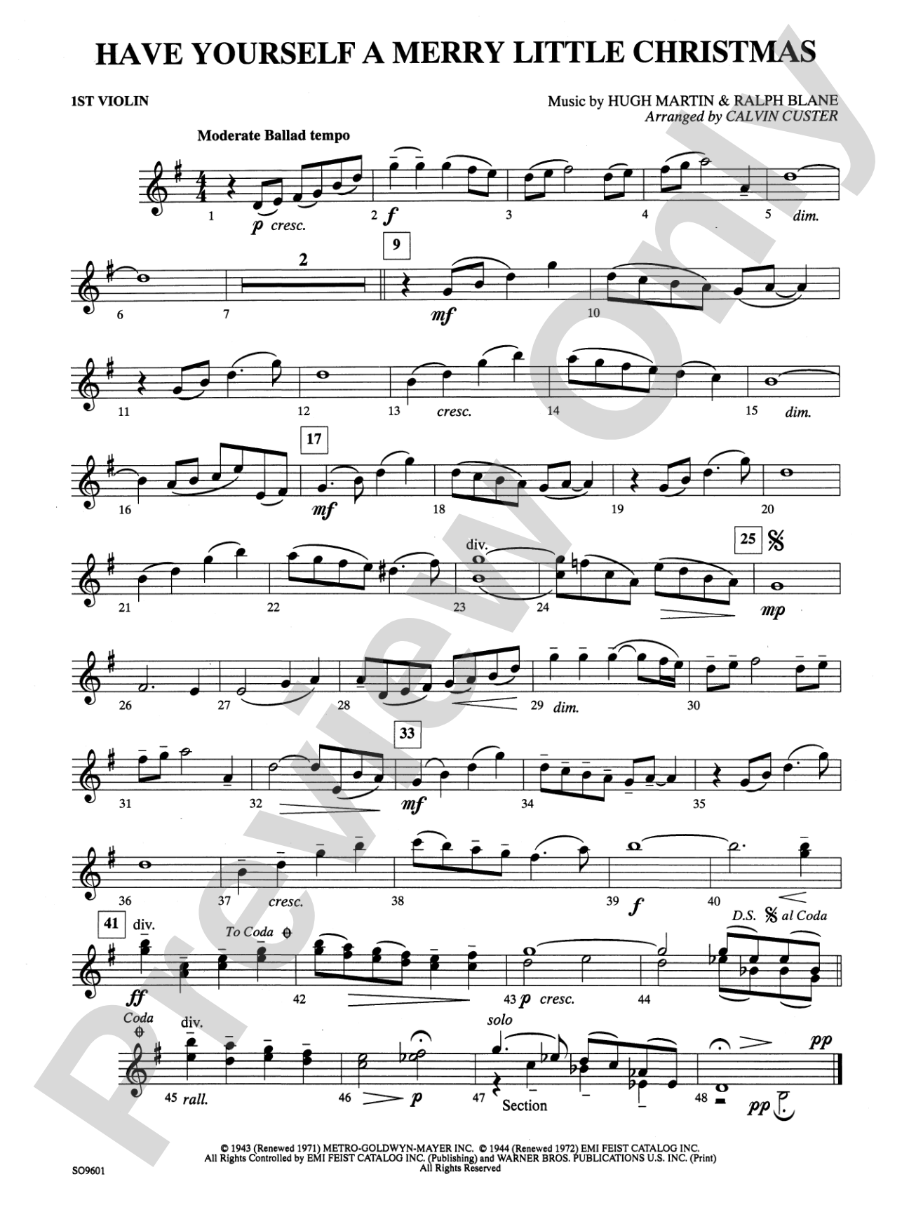 Have Yourself a Merry Little Christmas: 1st Violin