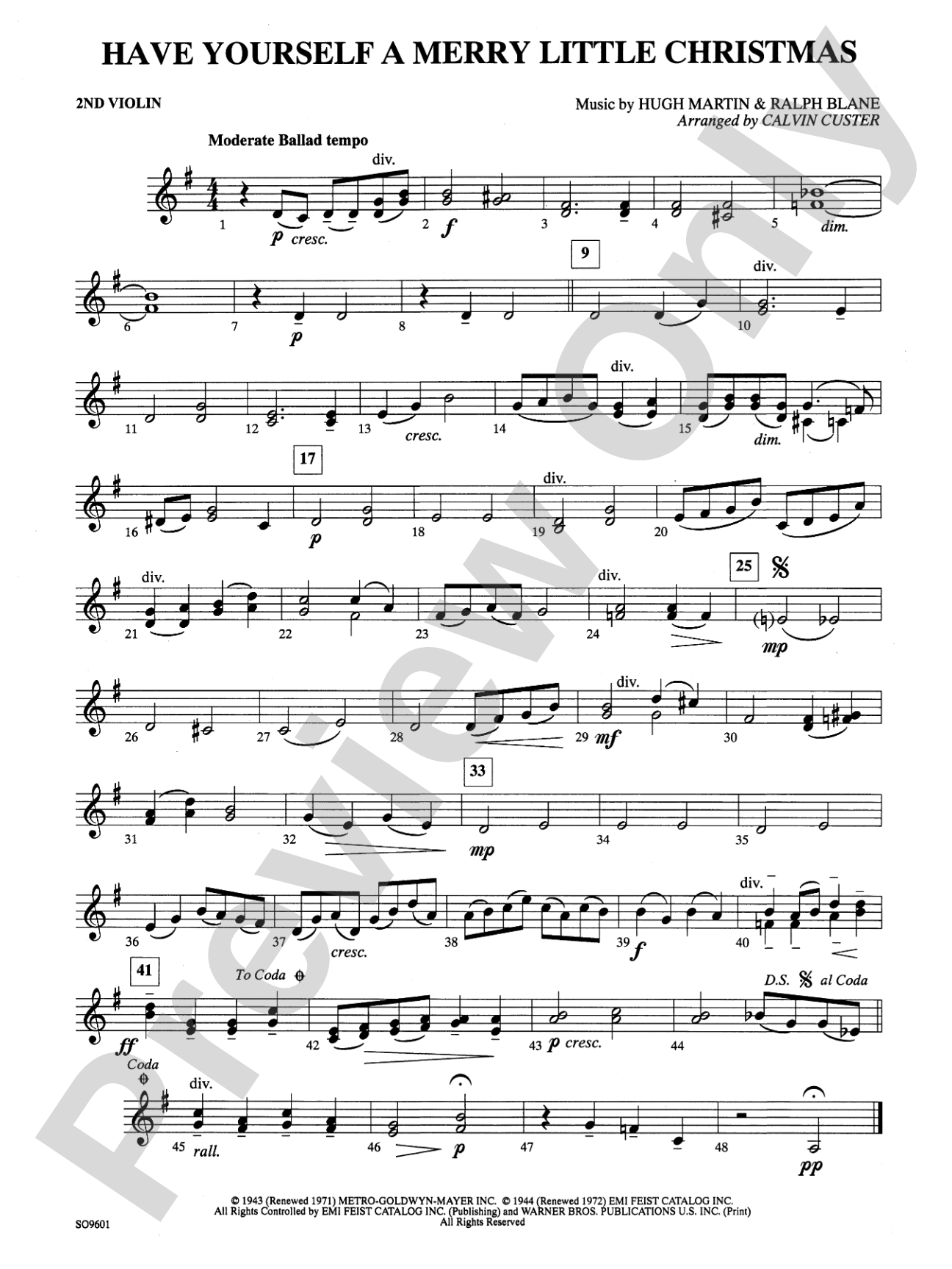 Have Yourself a Merry Little Christmas: 2nd Violin