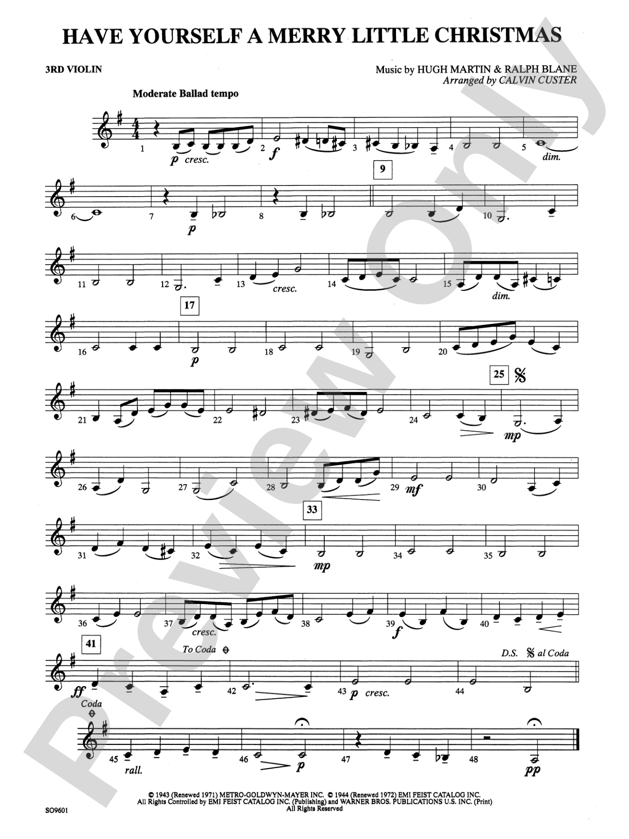 Have Yourself a Merry Little Christmas: 3rd Violin (Viola [TC])