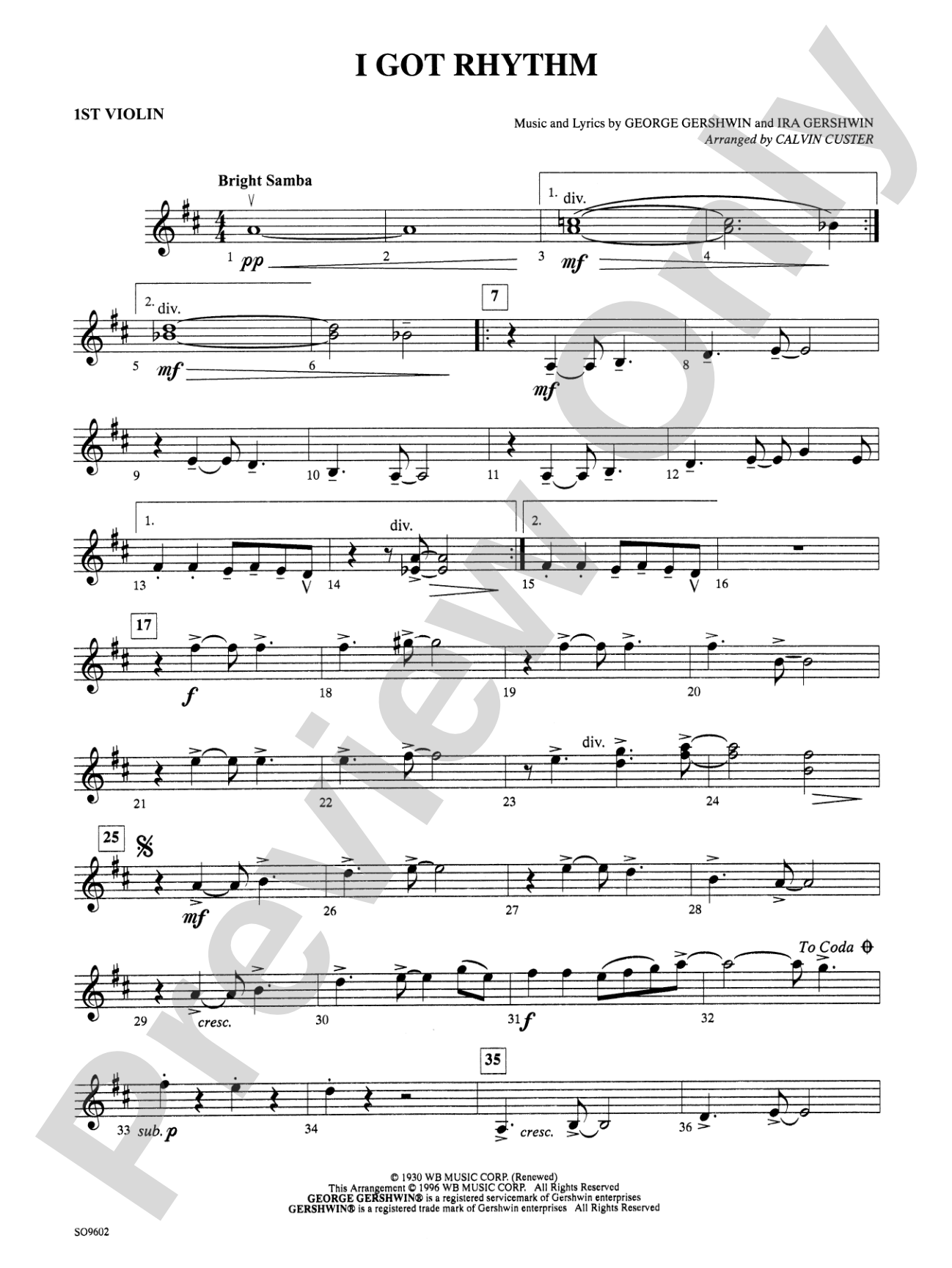 I Got Rhythm: 1st Violin