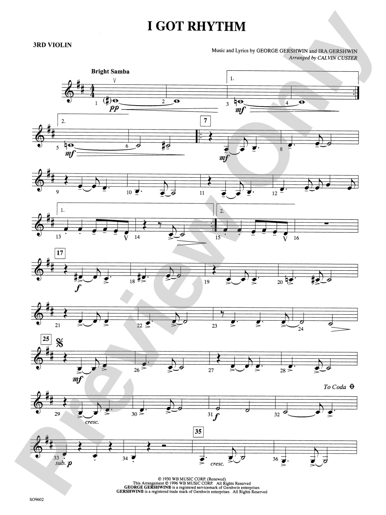 I Got Rhythm: 3rd Violin (Viola [TC])