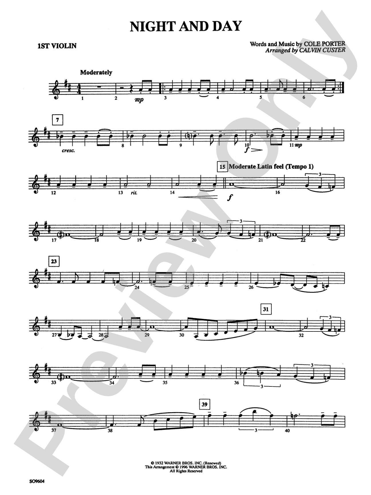 Night and Day: 1st Violin