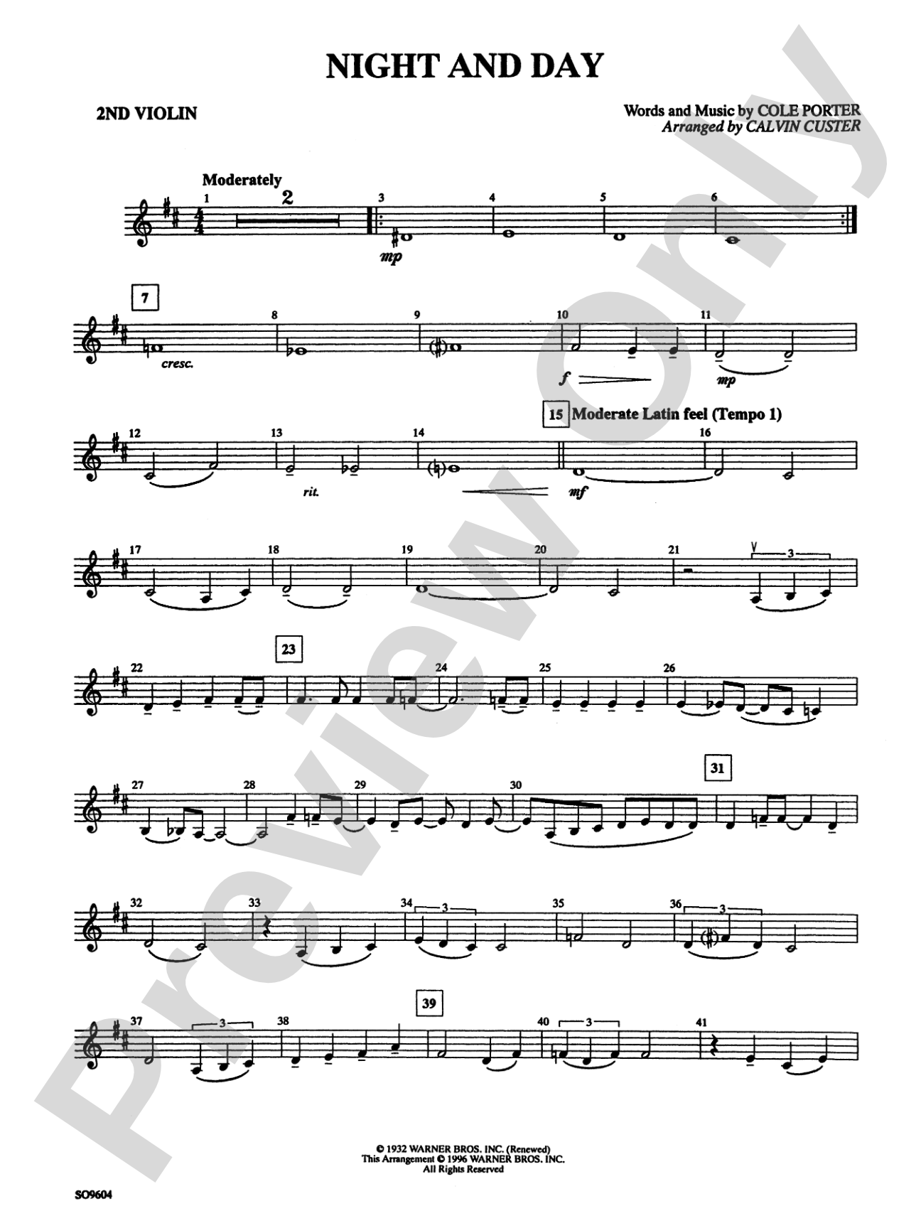 Night and Day: 2nd Violin
