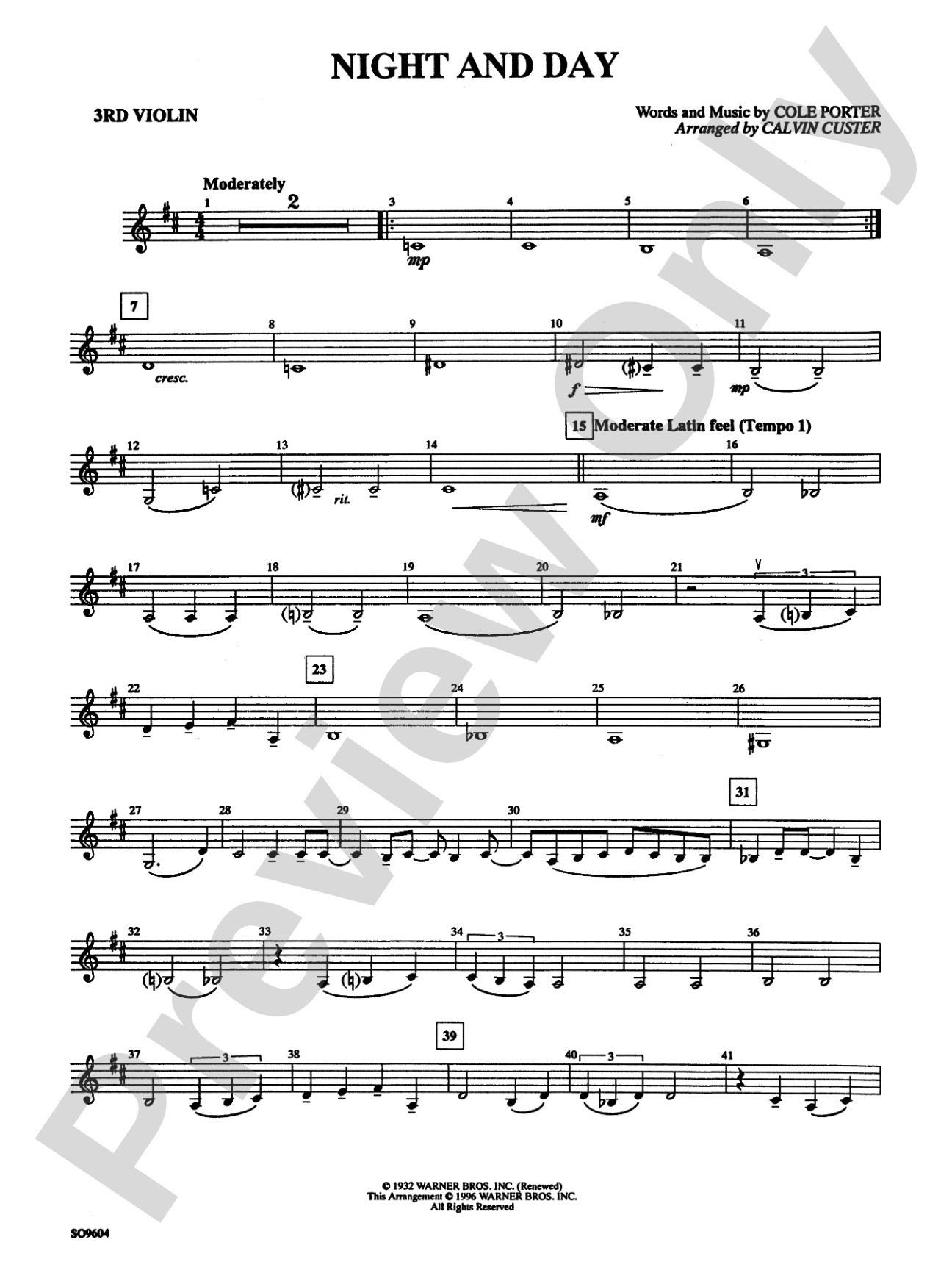 Night and Day: 3rd Violin (Viola [TC])