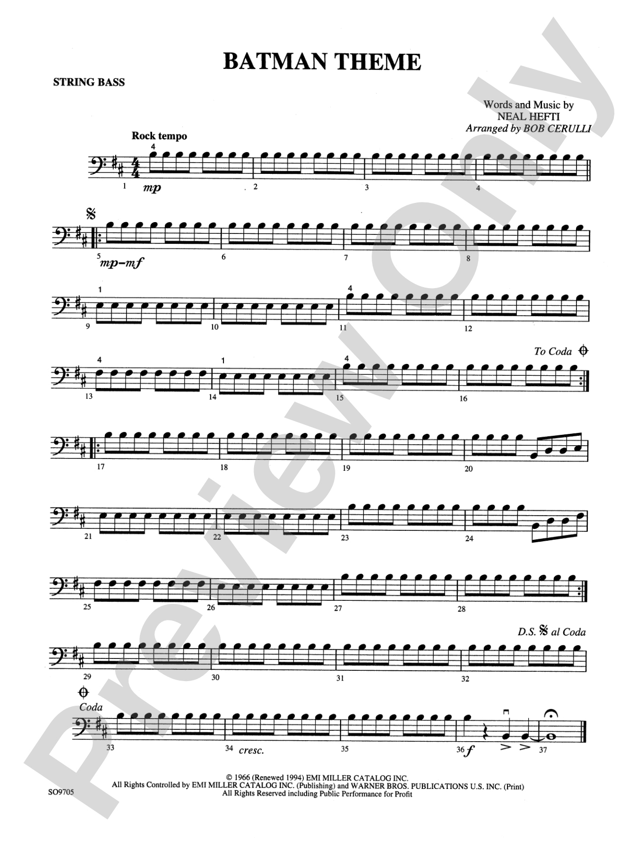 Batman Theme: String Bass