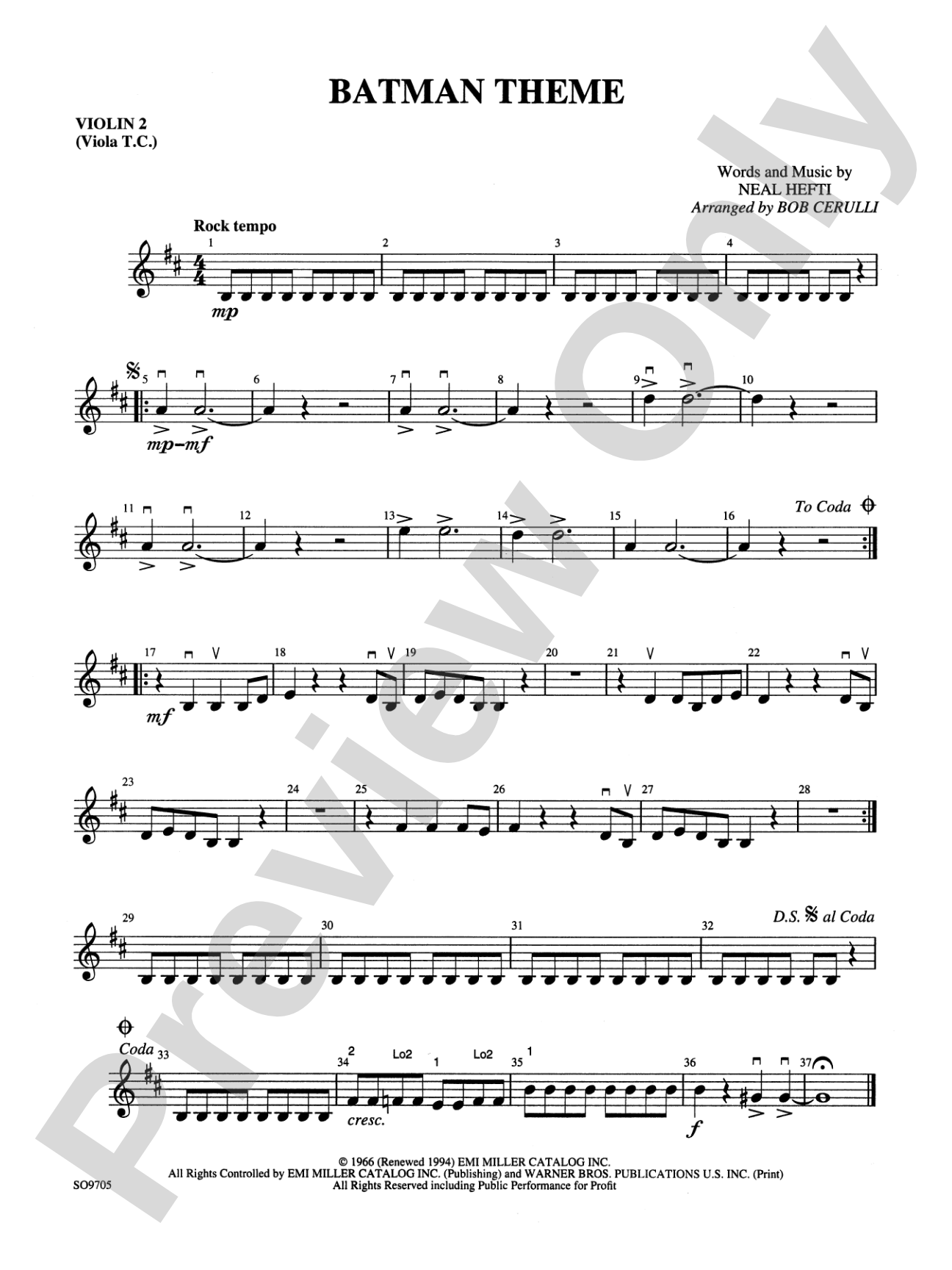Batman Theme: 2nd Violin