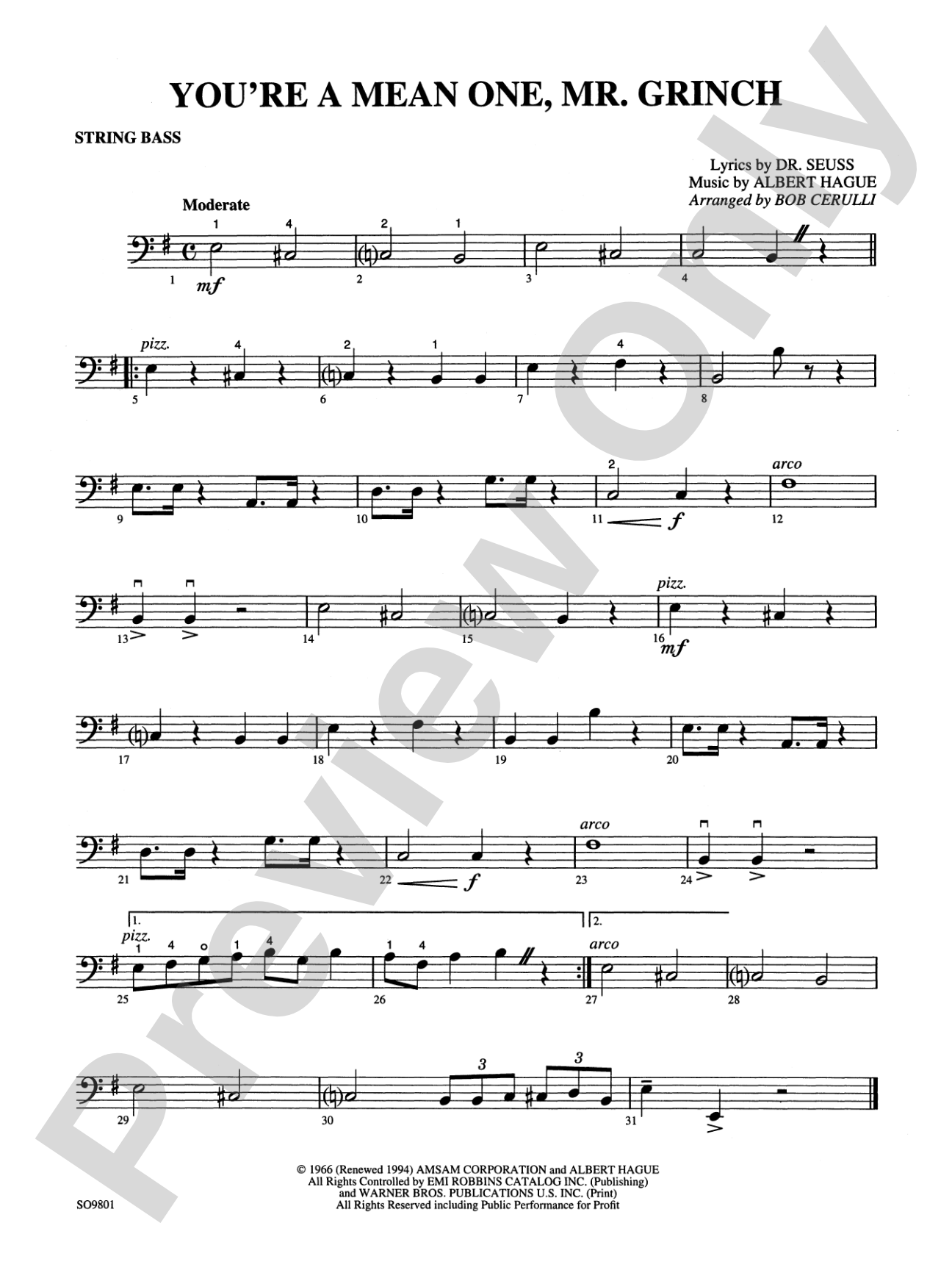 You're a Mean One, Mr. Grinch: String Bass