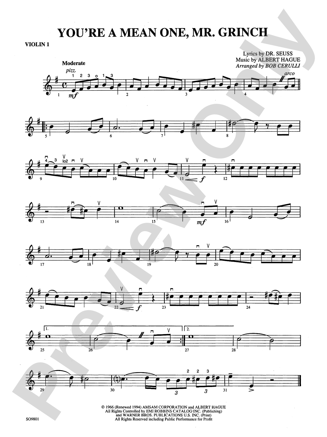 You're a Mean One, Mr. Grinch: 1st Violin