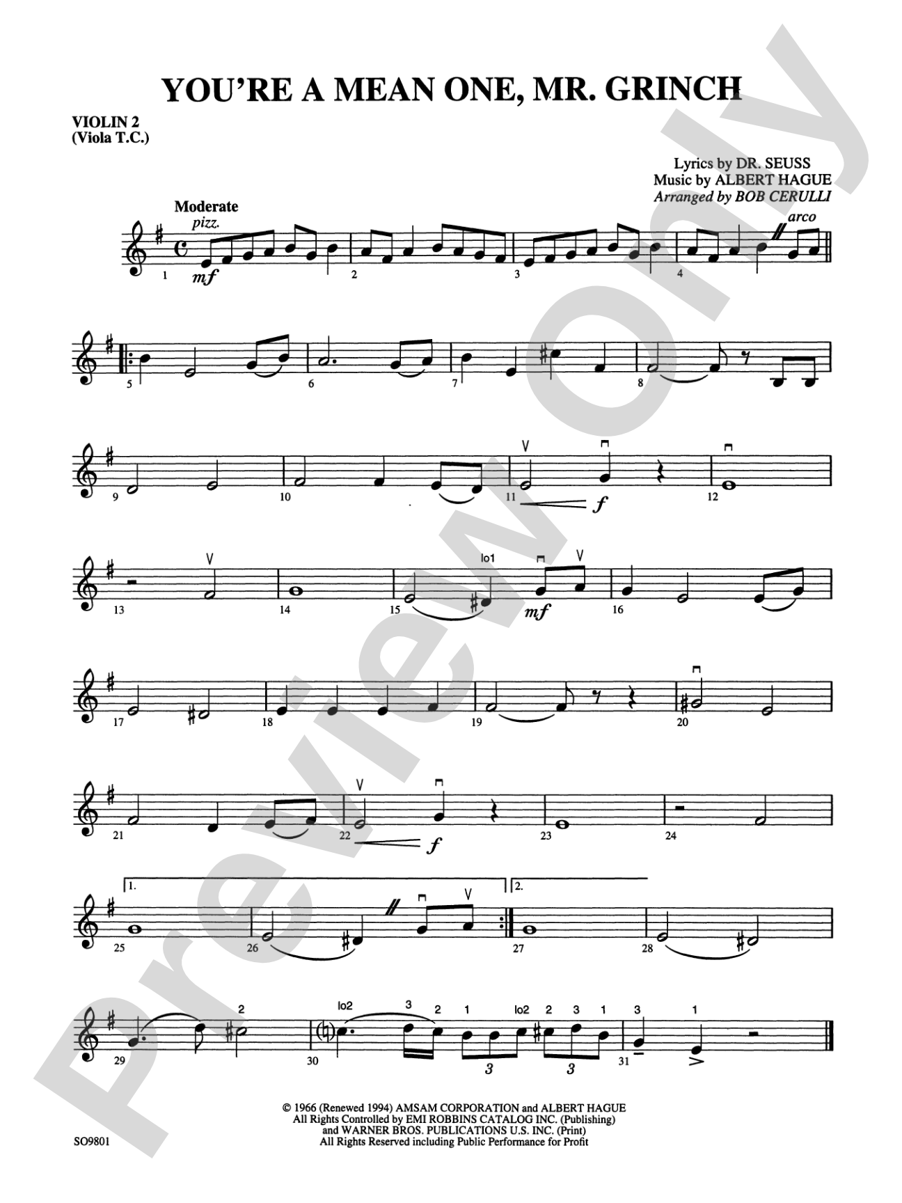 You're a Mean One, Mr. Grinch: 2nd Violin