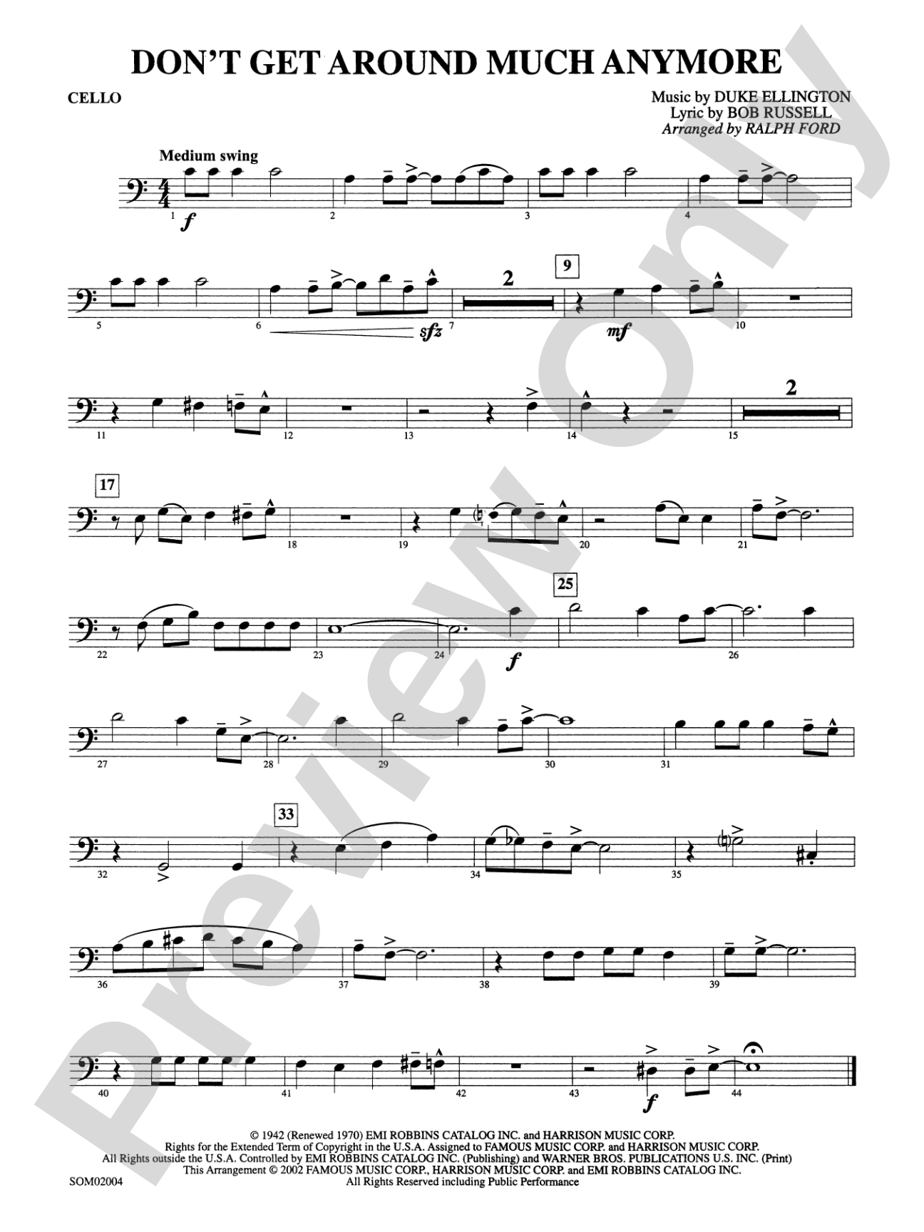 Don't Get Around Much Anymore: Cello