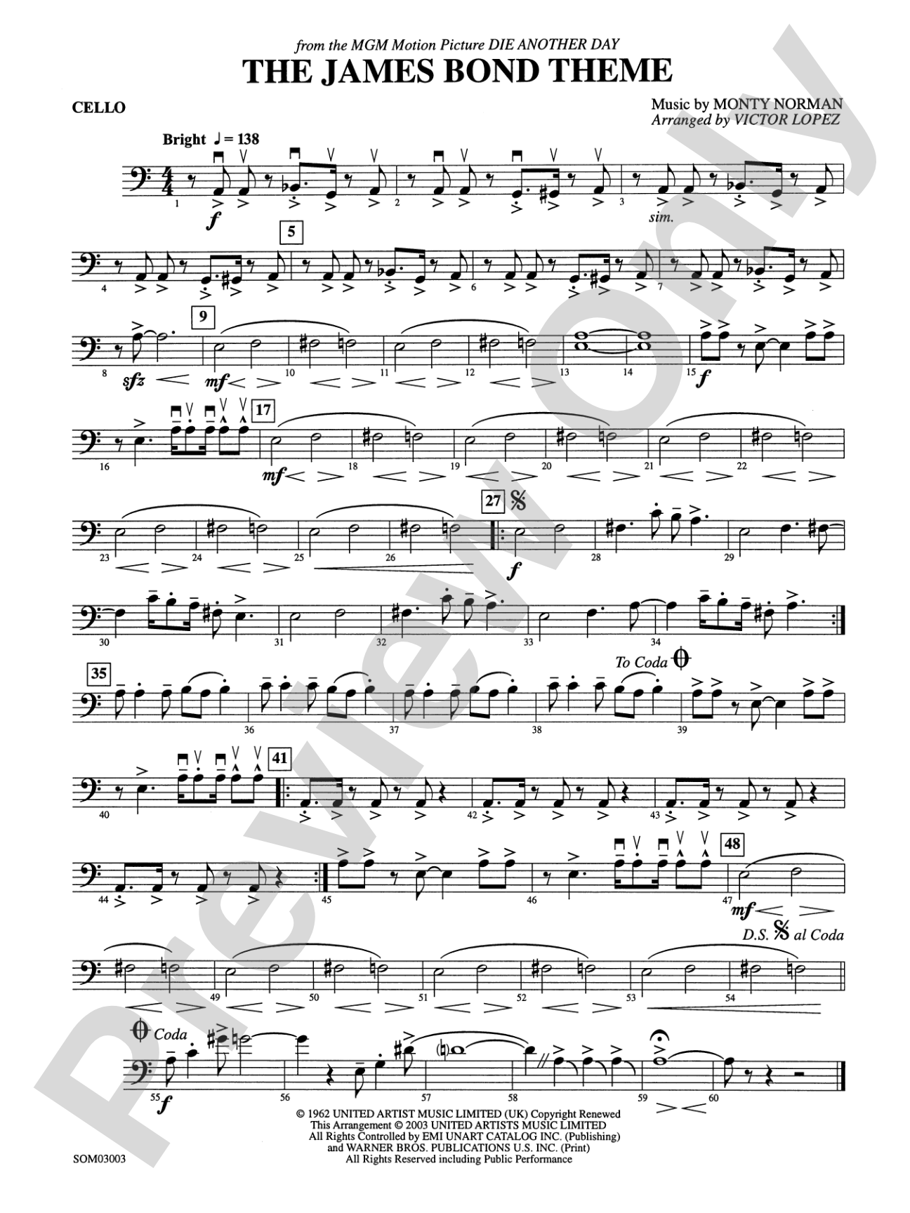 The James Bond Theme (from Die Another Day): Cello