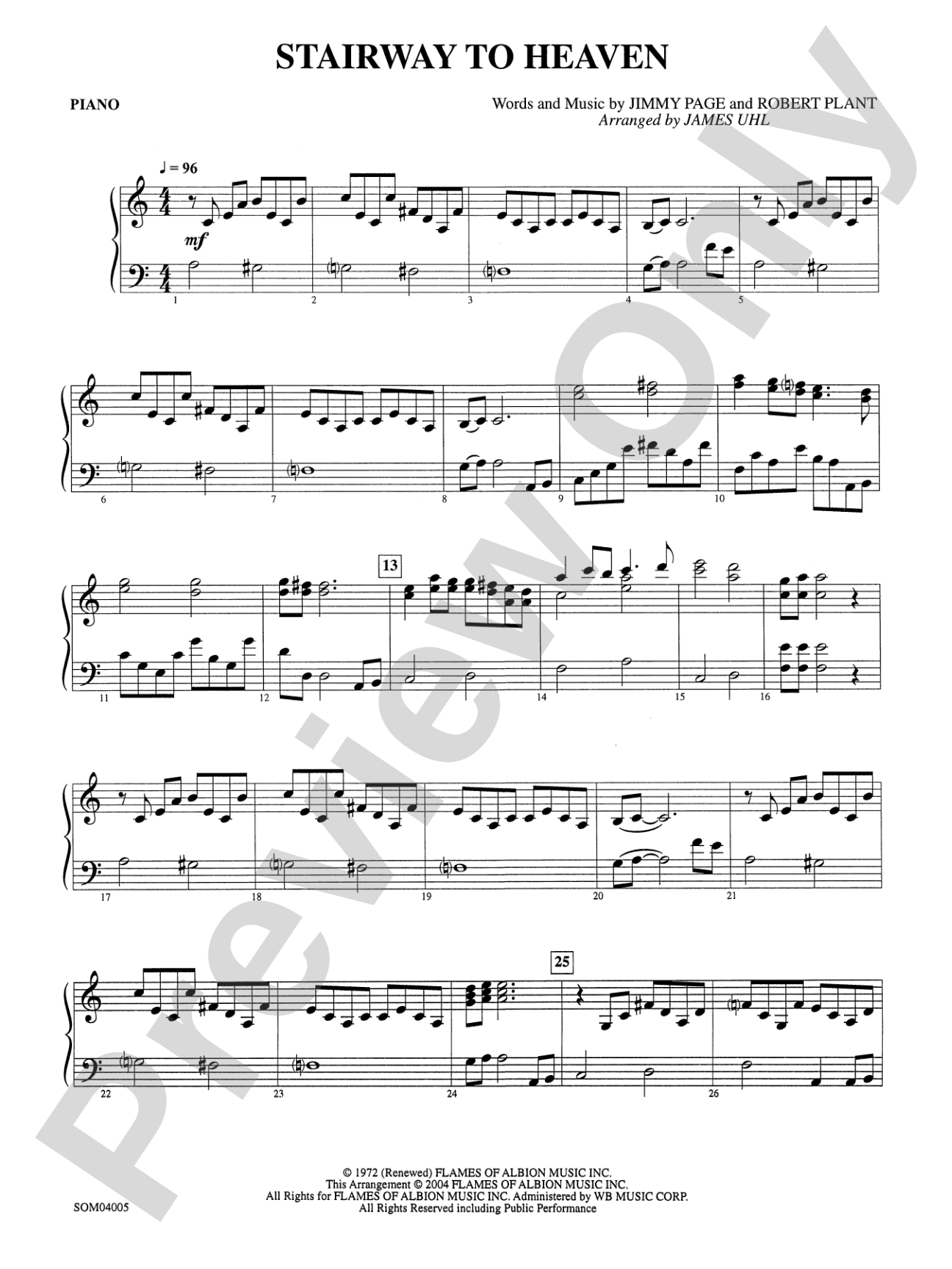 Stairway to Heaven: Piano Accompaniment