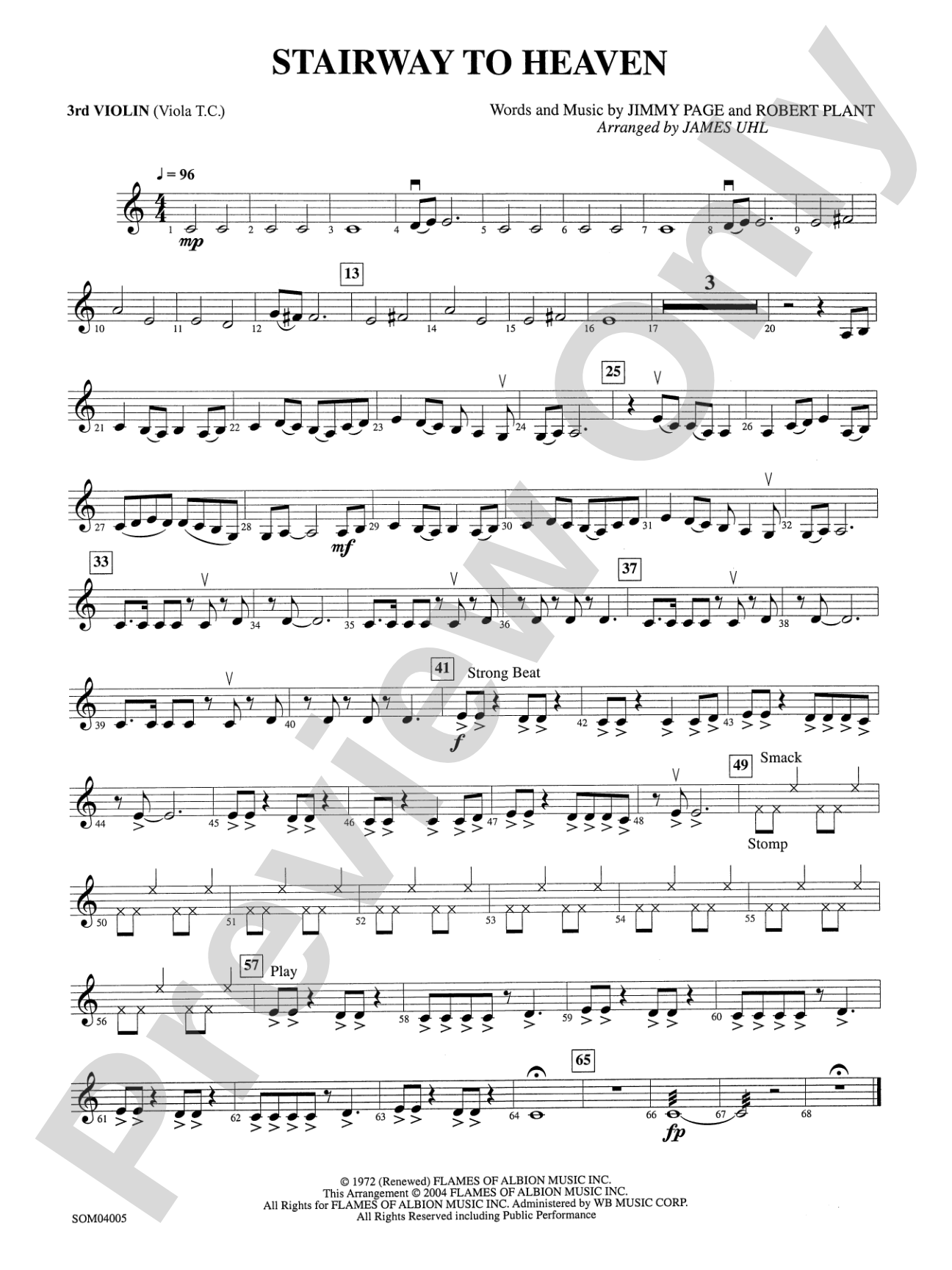 Stairway to Heaven: 3rd Violin (Viola [TC])